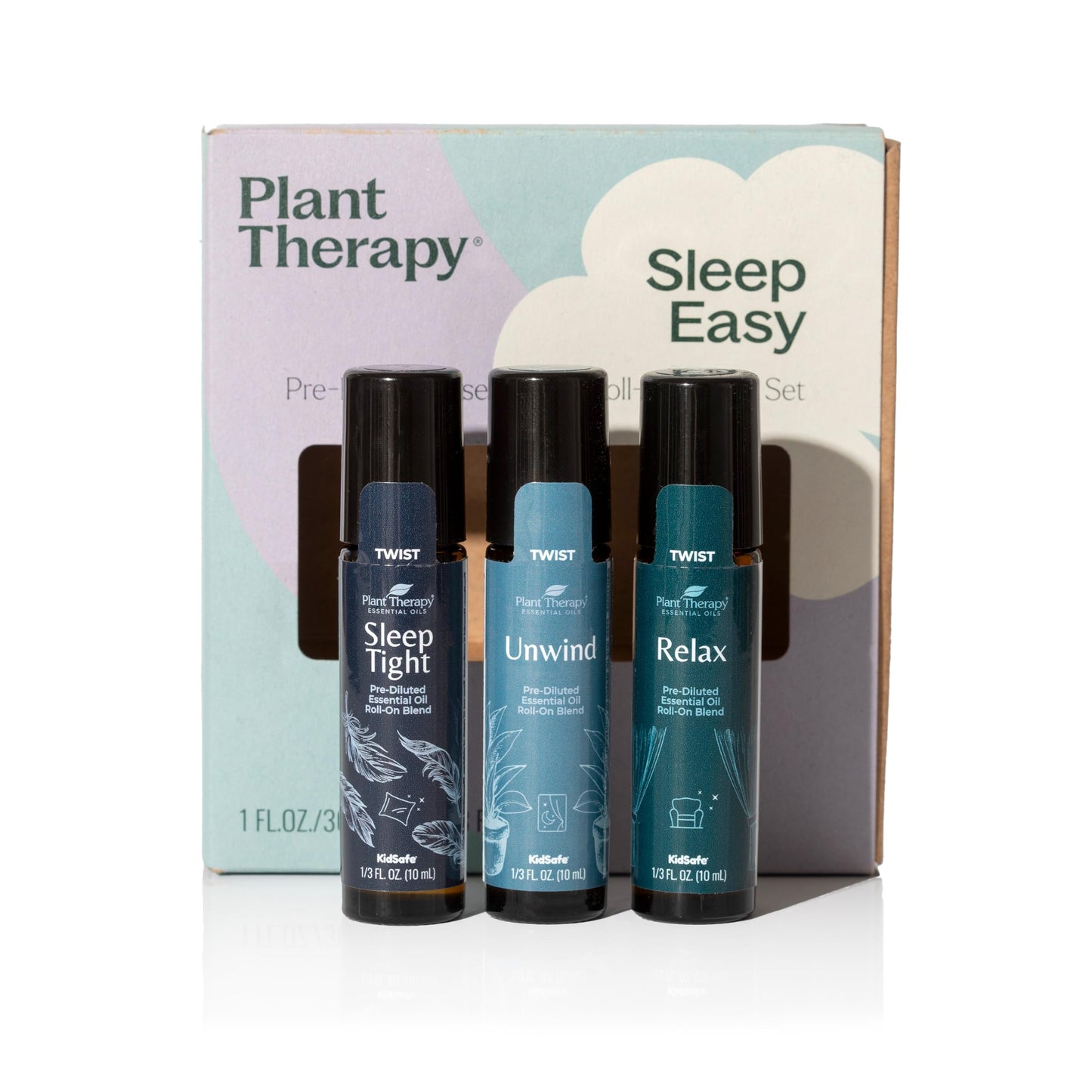 Plant Therapy Sleep Easy Essential Oil Roll On Blend Set 10 mL (1/3 oz) Each of Relax, Sleep Tight & Unwind, Pure, Pre-Diluted, Essential Oil Blends