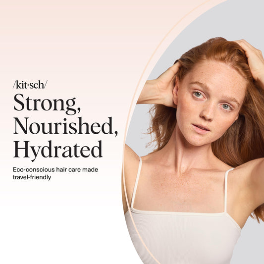 Kitsch Shampoo and Conditioner Set - 4pc Sampler Bars with Rice Water Shampoo and Conditioner, Castor Oil Shampoo & Coconut Oil Conditioner - Bottle-Free Beauty for Hair Growth, Repair & Moisture