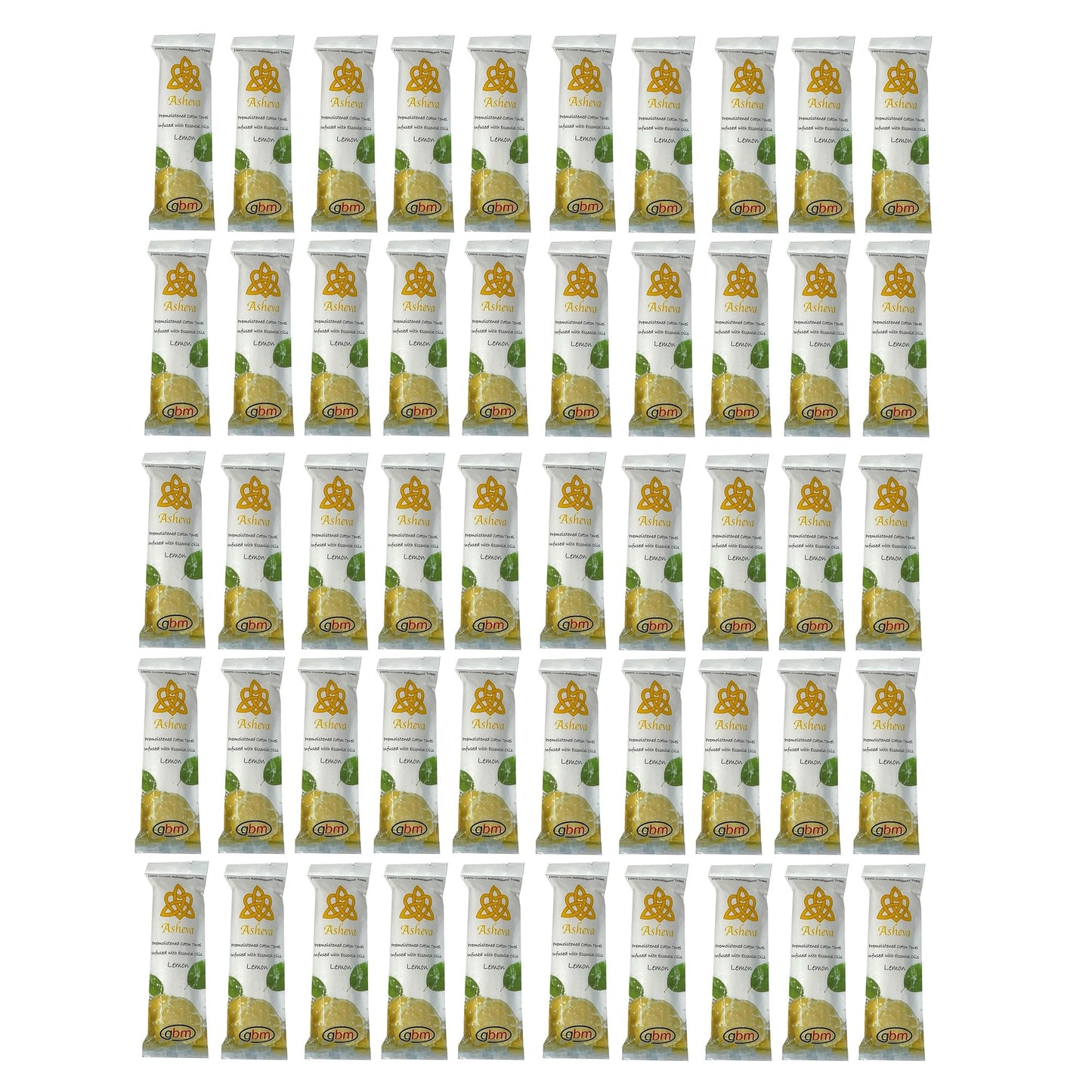 Asheva 8" x 9" Individually Wrapped Oshibori Disposable Towels - Luxurious Moist Cotton Hot/Cold Refreshment Towel - Lavender, Lemon, or Tea Tree Scents - Perfect for Spa, Travel, Dining & Events