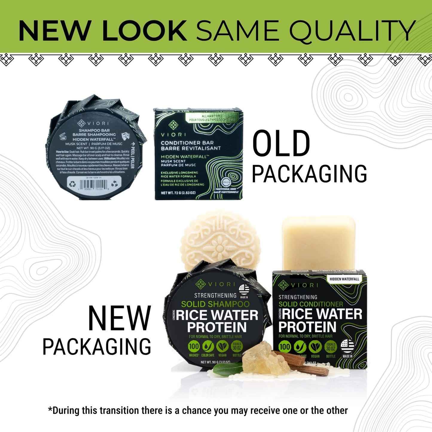 Viori Hidden Waterfall Shampoo Bar - Made with Rice Water for Hair Growth - Handcrafted Sulfate Free Shampoo