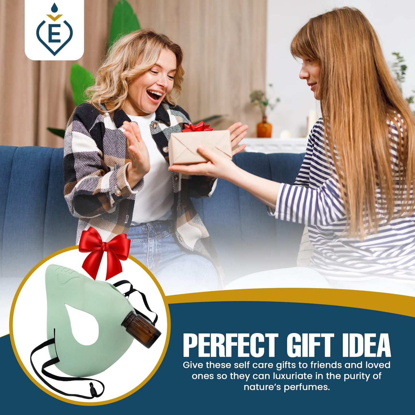 EsScents Aromatherapy Inhaler Scented Mask - Essential Oils Personal Diffuser - Discrete Essential Oil Inhaler Mask - On-The-Go Essential Oils Sniffer, Wearable Vapor Inhaler - Soft Silicone Face Mask