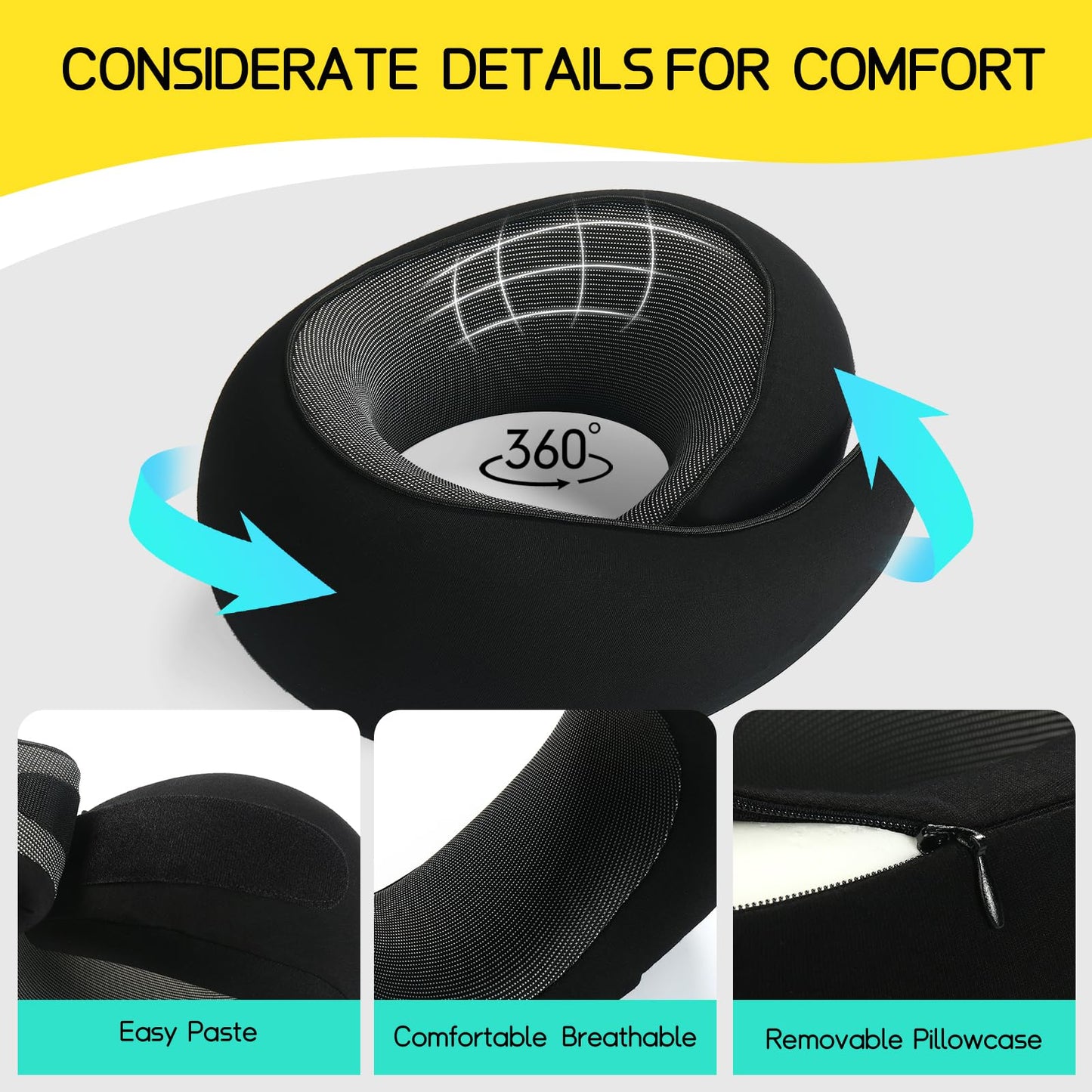 Ulaek®Travel Pillows for Airplanes,Travel Neck Pillow Airplane Memory Comfortable Breathable Cover, Stowable Pillows for Sleeping, Car, Airport Travel Essentials,Gifts for Family, Wife and Friends