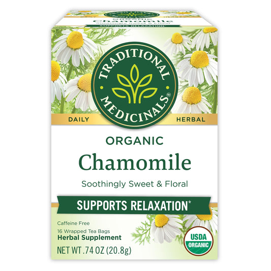 Traditional Medicinals Herbal Tea, Organic Chamomile, 16 Tea Bags (Pack of 1)