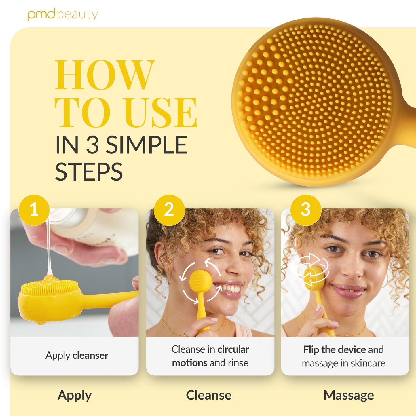 PMD Beauty Clean Mini - Smart Facial Cleansing Device with Silicone Brush & Anti-Aging Massager - Waterproof - SonicGlow Vibration Technology - Clear Pores and Blackheads - Lift,Firm,and Tone Skin