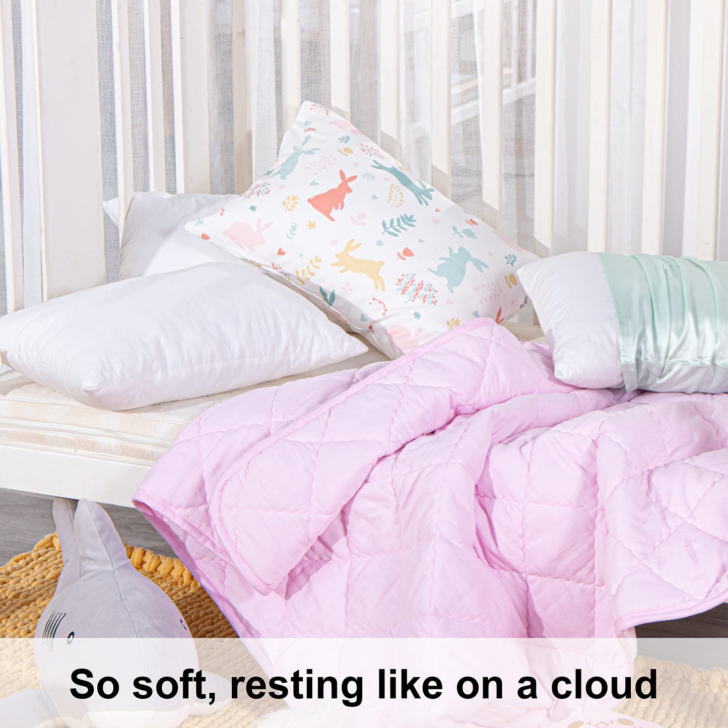 NTBAY 2 Pack Cotton Down Alternative 13x18 Pillows, Machine Washable - Soft and Breathable Travel Small Pillows for Sleeping, Ideal for Daycare, Crib, Cot