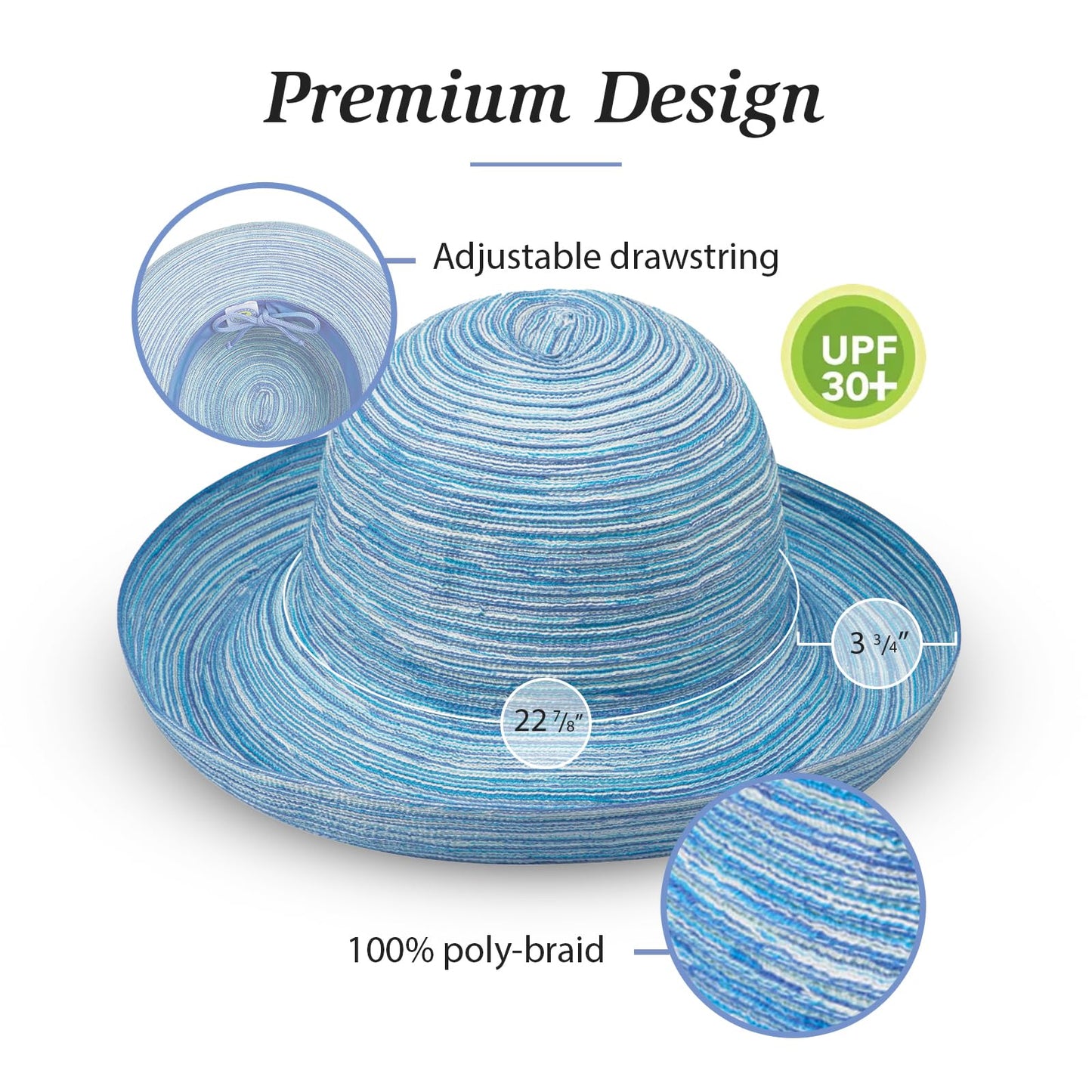 Wallaroo Women’s Sydney Sun Hat (Ivory) - UPF 30+ Sun Protection, Wide Brim, Packable & Adjustable, Lightweight, Soft, Comfortable, Breathable, Perfect for Travel, Beach, Outdoor, Everyday Wear