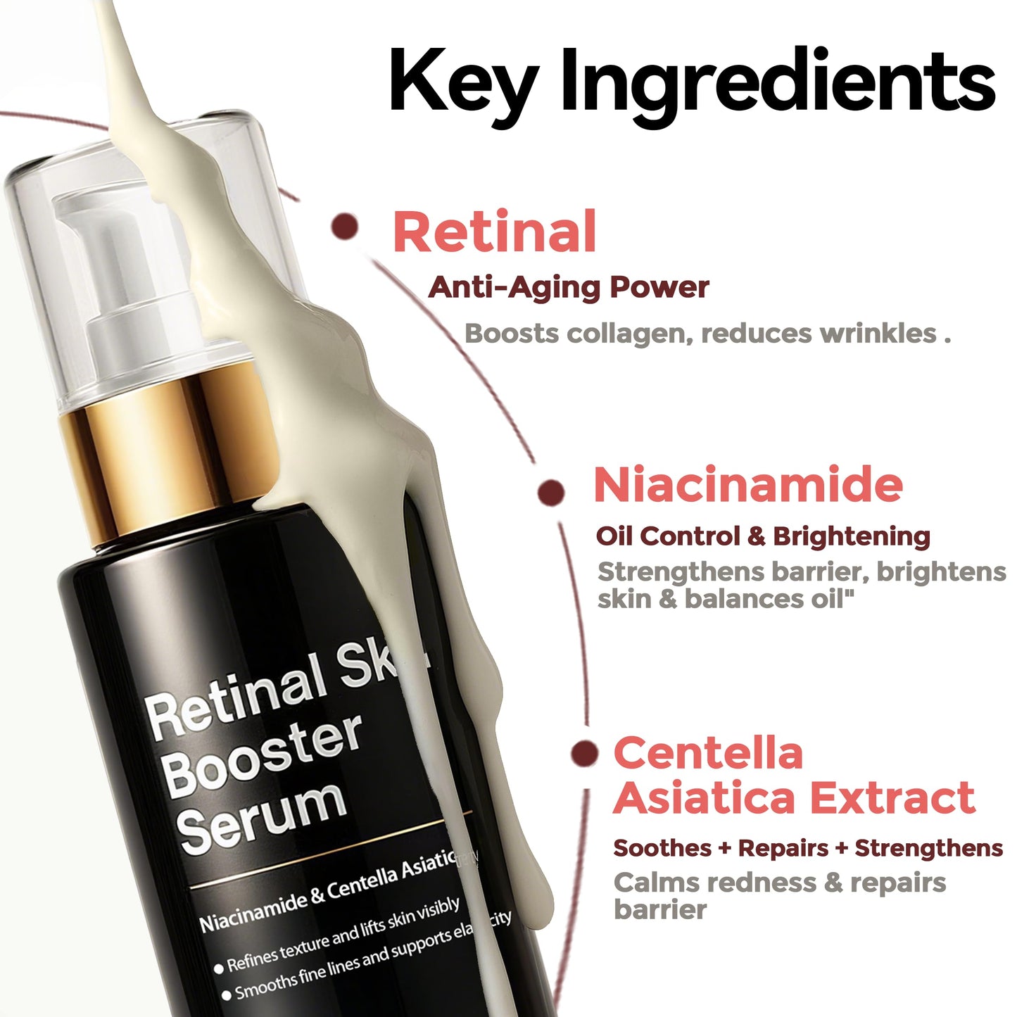 Korean Retinal Serum for Face – Potent Retinol Alternative with Retinaldehyde, Niacinamide & Centella – Anti-Aging Shot for Fine Lines, Wrinkles & Pores – Youthful Skin Booster for Women & Men