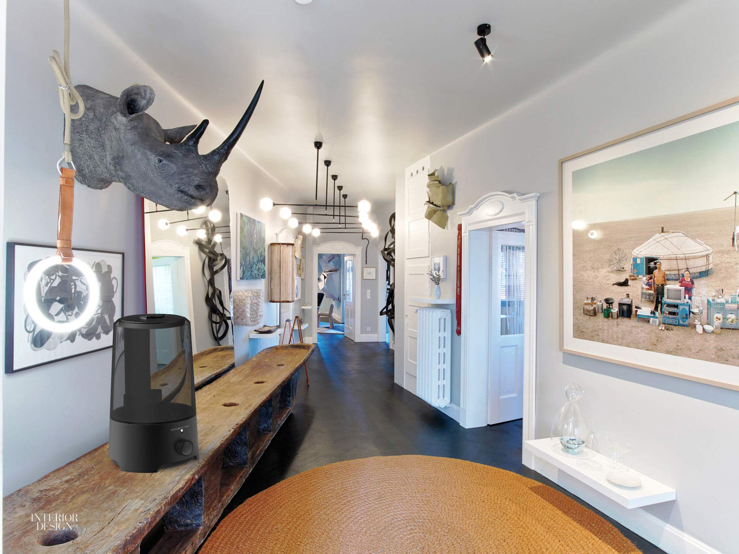 Magictec Cool Mist Humidifier, 2.5L Essential Diffuser for Bedroom and Baby, Adjustable Mist Output, Auto Shut Off, Super Quiet 360 Nozzle - Lasts Up to 24 Hours, Black