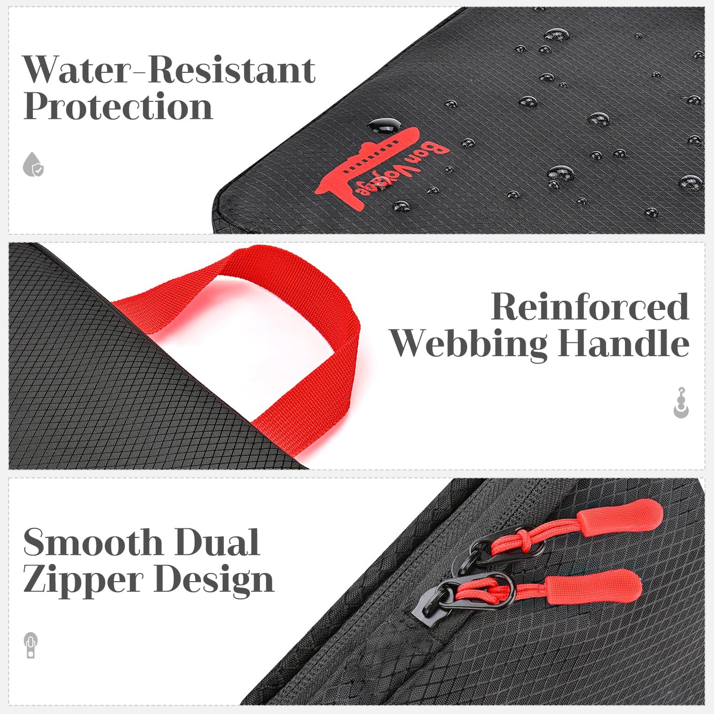 Percover 6 Set Compression Packing Cubes for Travel, 3 Sizes (5+1) for Carry-On Travel, Waterproof Compression Packing Cubes Set with Laundry Bag & Luggage Organizer (Black)