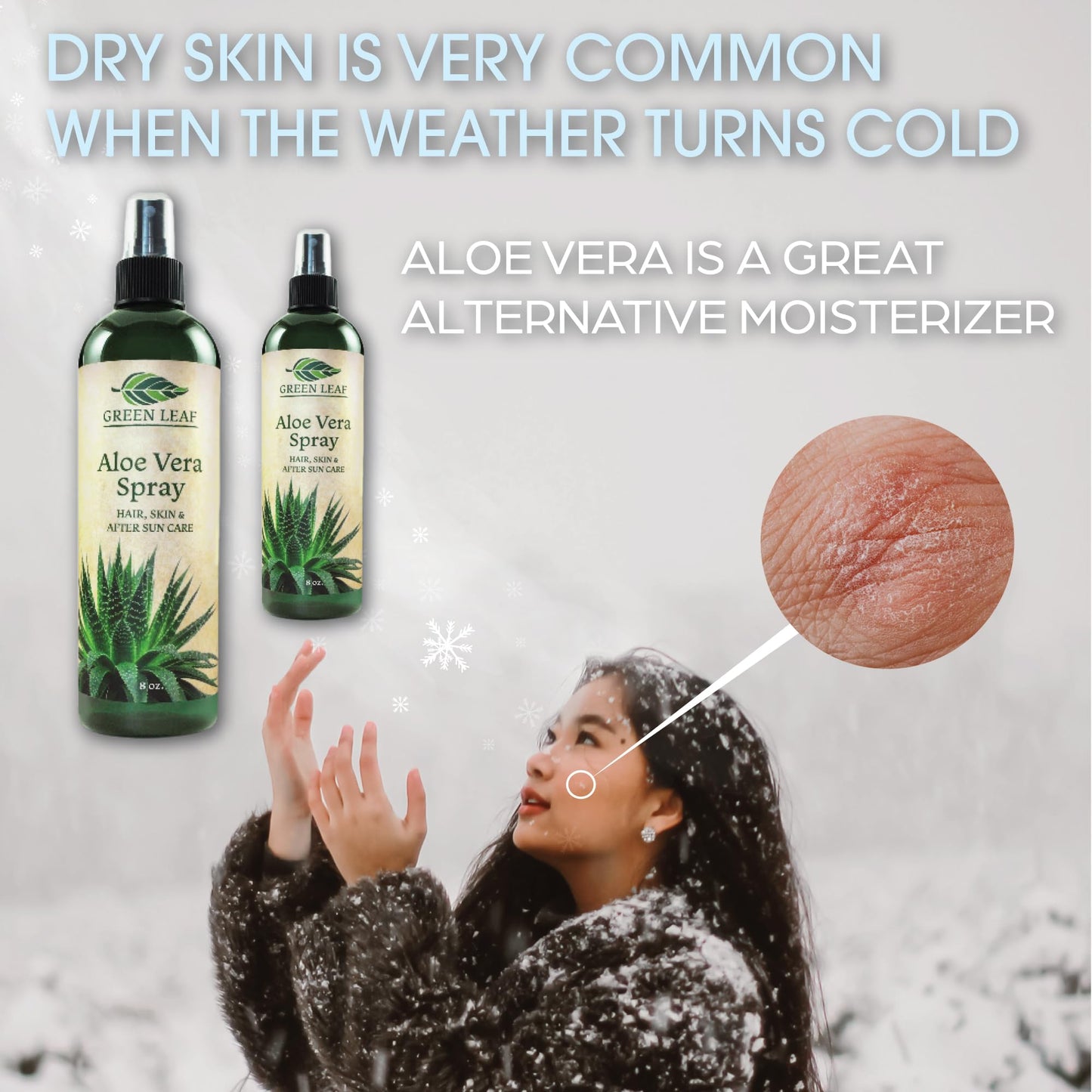 Aloe Vera Spray Bottle Travel Size | Vitamin C, E & A | Skin Care, Hair Spray, Facial Moisturizer, Hair Growth, Facial Cleanser, Sunburn Relief & After Sun Lotion 3.3oz