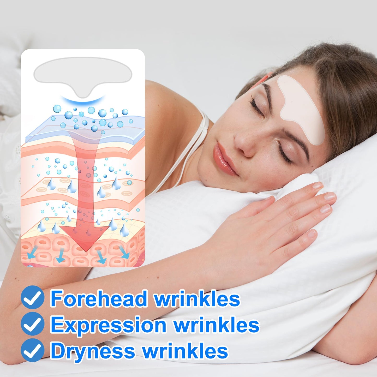 Auteek Forehead Wrinkle Patches Overnight 20pcs with Collagen & Seaweed Polysaccharides, Anti Wrinkle Patches for Smooth Fine Lines & Wrinkles, jelly forehead patches Treatment for Skin Care