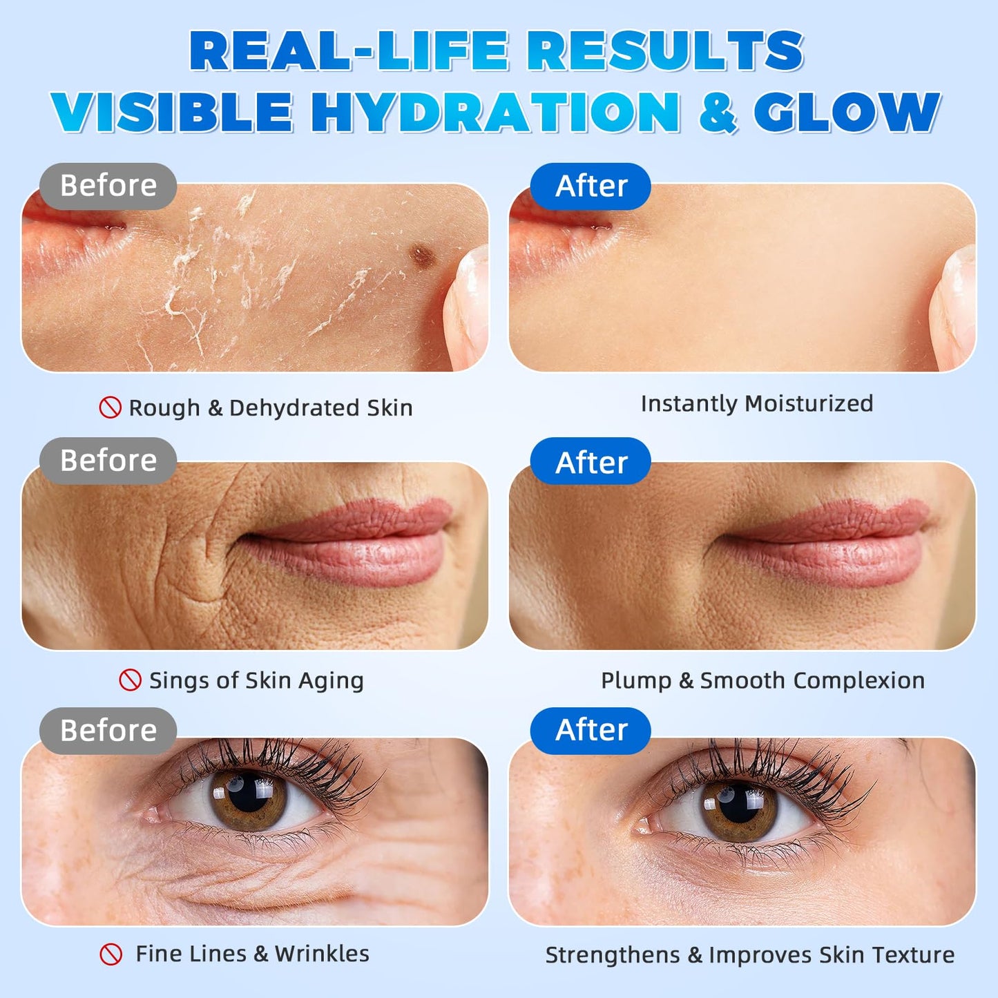 Hyaluronic Acid Serum for Face, Hyaluronic Acid, Enriched with 3% Hyaluronic Acid, Provides Long-Lasting Hydration and Enhances Skin's Elasticity and Firmness - 30 Sticks