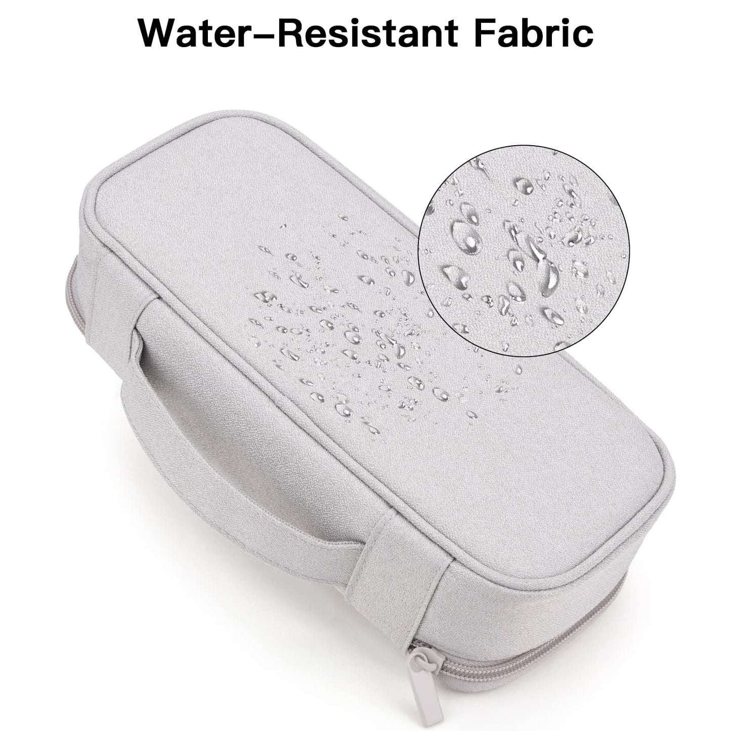 Yundoor Cord Organizer Travel Case, Portable Tech Organizer Pouch Bag for Cable & Charger, Tech Electronics, Travel Essentials (Light Grey)