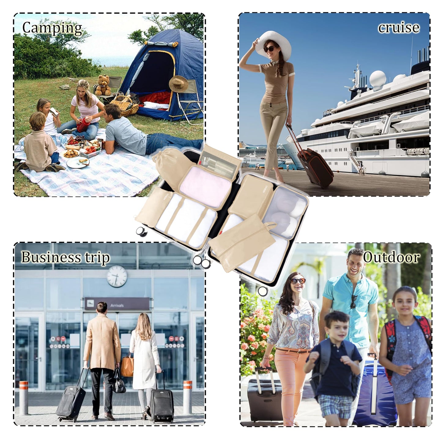 9 set Packing Cubes for Travel,Effortless Organization Cube for Quick Packing& Unpacking, Travel Must Have Suitcase Organizer Essentials for any Journey,Cruise,Camping,hiking,Vacation,Business trip