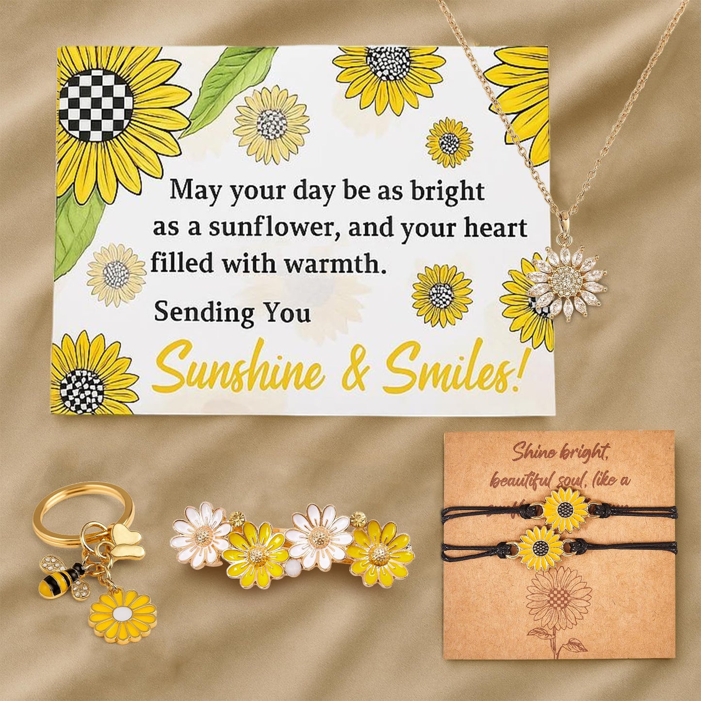 18Pcs Sunflower Gifts for Women - Unique Gift Basket Set - Birthday Gifts for Women, Best Friend, or Sister - Sunshine Box Care Package, Get Well Soon, Thinking of You, Friendship Basket