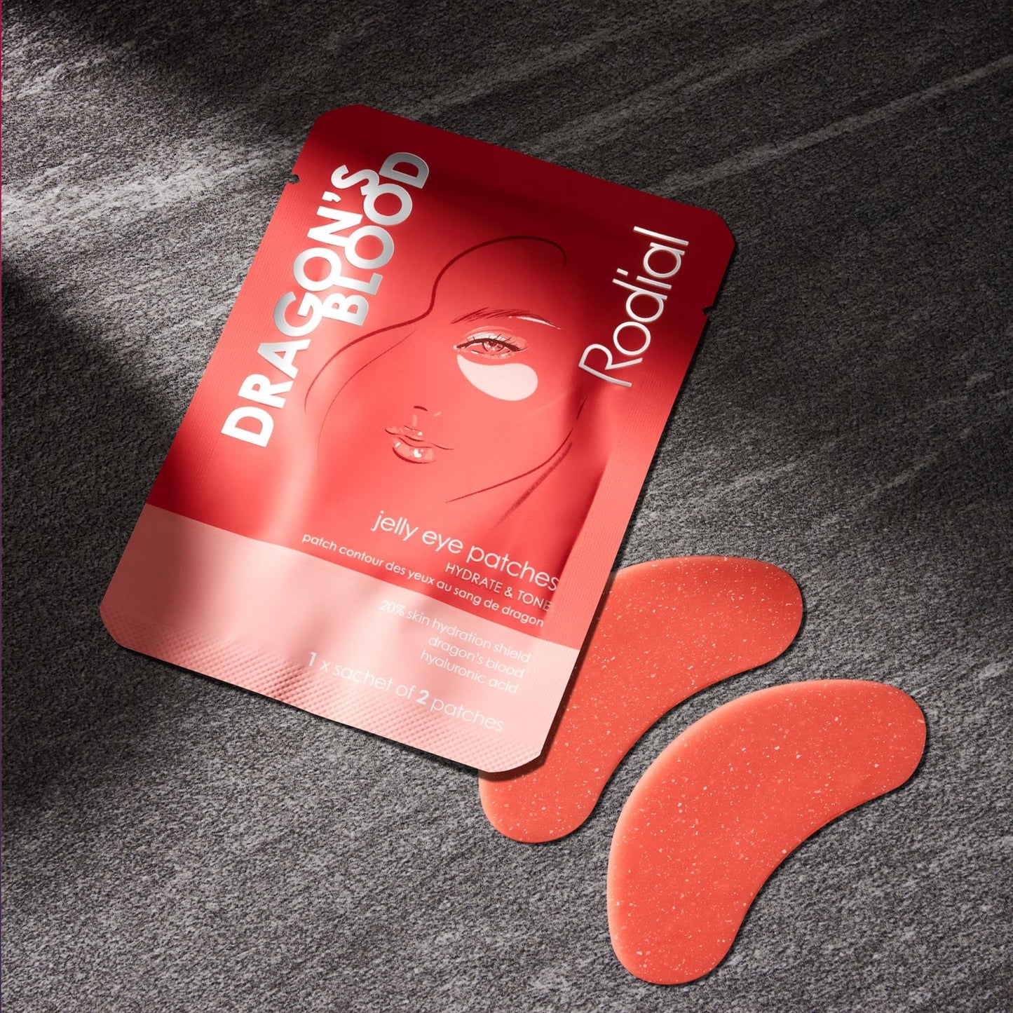 Rodial Dragon's Blood Jelly Eye Patches (1 Sachet), Elasticity and Firmness, Hyaluronic acid and Dragon's Blood for Plumping and Deep Hydration, Makeup Prep
