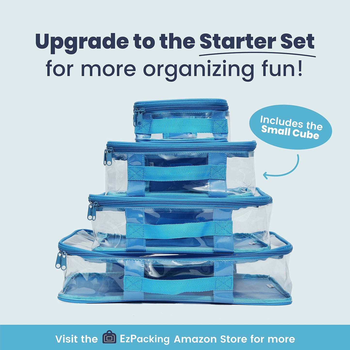 Small Clear Travel Packing Cube/See Through PVC Plastic Pouch for Carry On Suitcase, Backpack or Diaper Bag/Transparent Multipurpose Accessories, Makeup & Underwear Organizer w/Handle (Rose)