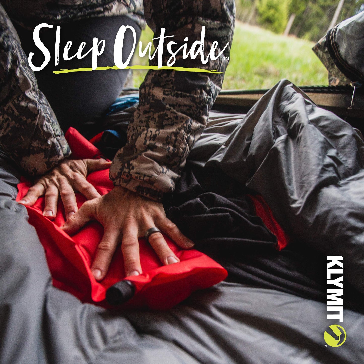 Klymit Pillow X Inflatable Camping & Travel Pillow, Red/Gray