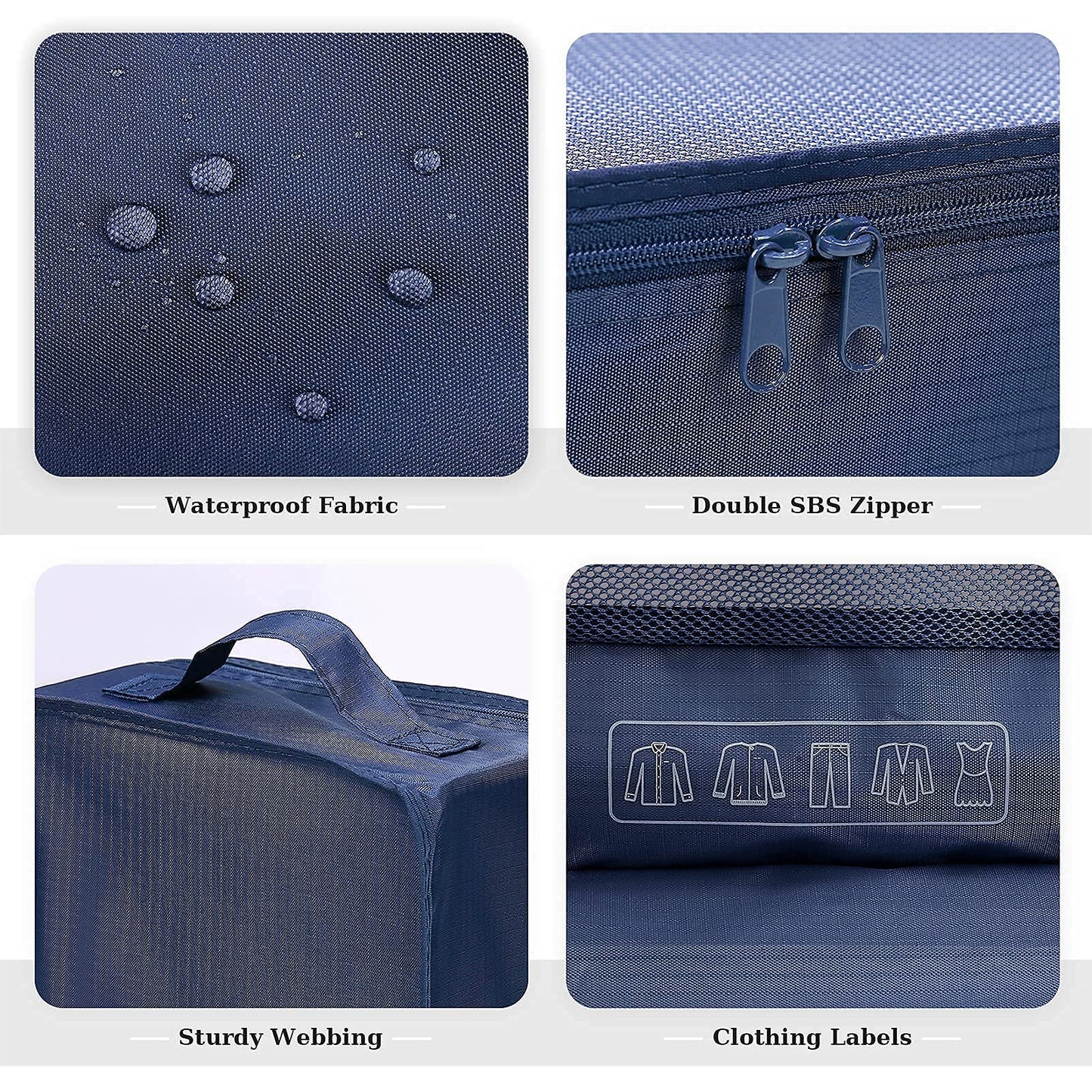 Packing Cubes for Carry On,Mossio 6 Pcs Ultralight Travel Organizer Accessories Navy Blue