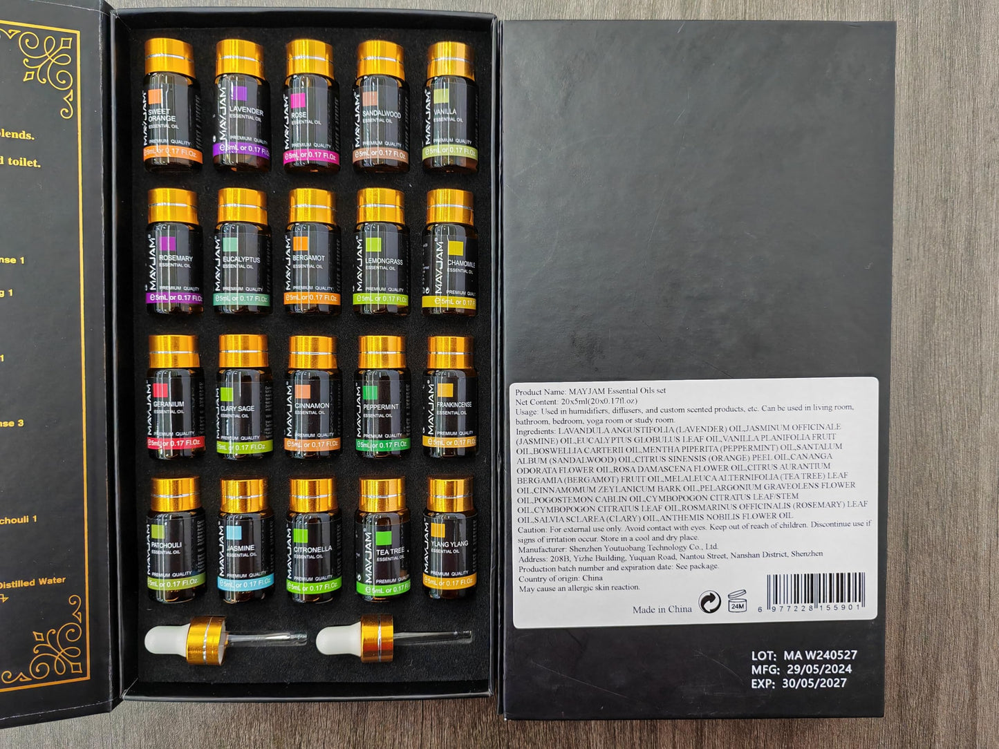 MAYJAM Tea Tree 20 Pcs Pure Essential Oil Gift Set, for Diffuser, Humidifiers, Skin Care, Massage, Fragrance Oil Scent for DIY Candle and Soap Making, Gift for Friend (5ML)