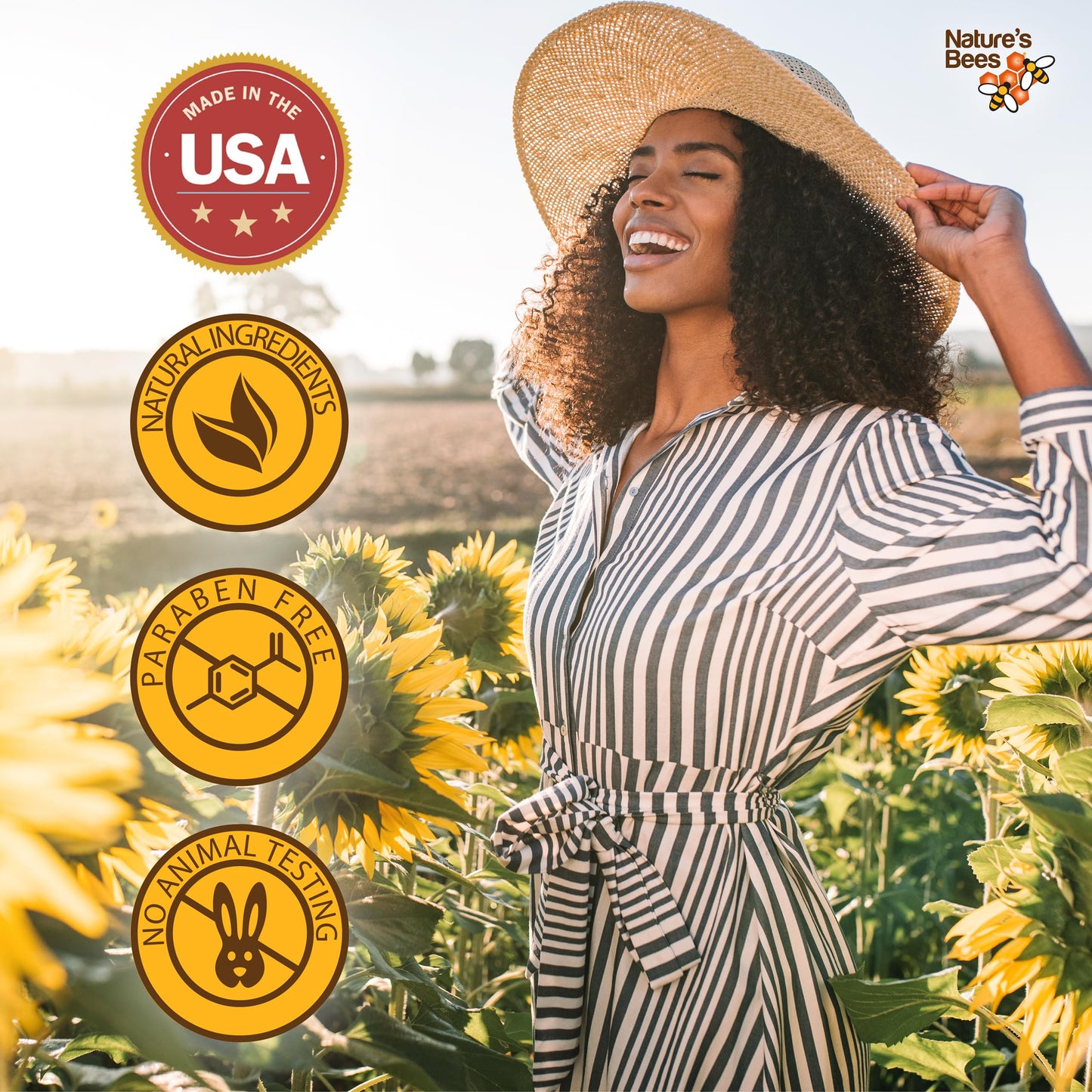 Nature's Bees Lip Balm, Bulk Lip Care Pack for Dry, Cracked Lips, Made in the USA with Natural Ingredients, 0.15 oz Each, 8 Flavors, 24 Pack