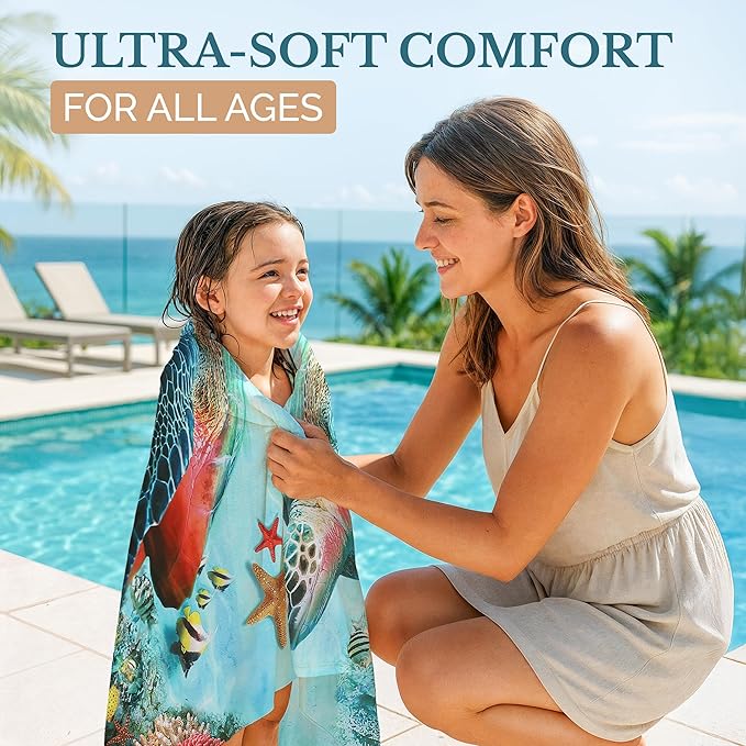 Casa Platino Pool Towels 6 Pack – Oversized 71"x32" Sand Free Microfiber Towel, Quick Dry and Lightweight with Double-Sided Prints, Beach Gifts for Women, Ideal for Travel & Camping – Lucky Bay