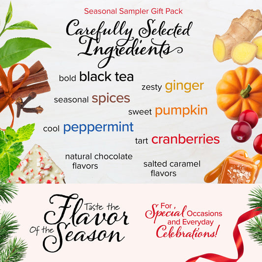Bigelow Tea Seasonal Tea Collection, Caffeine Tea Variety Pack Gift Sampler, Holiday Tea Gift Set, 64 Count Box (Pack of 1), 64 Tea Bags Total (Packaging May Vary)