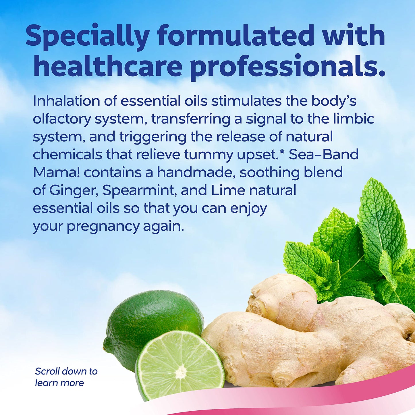 Sea-Band Mama! Anti-Nausea Aromatherapy Rollette with Essential Oils for Pregnancy Morning Sickness