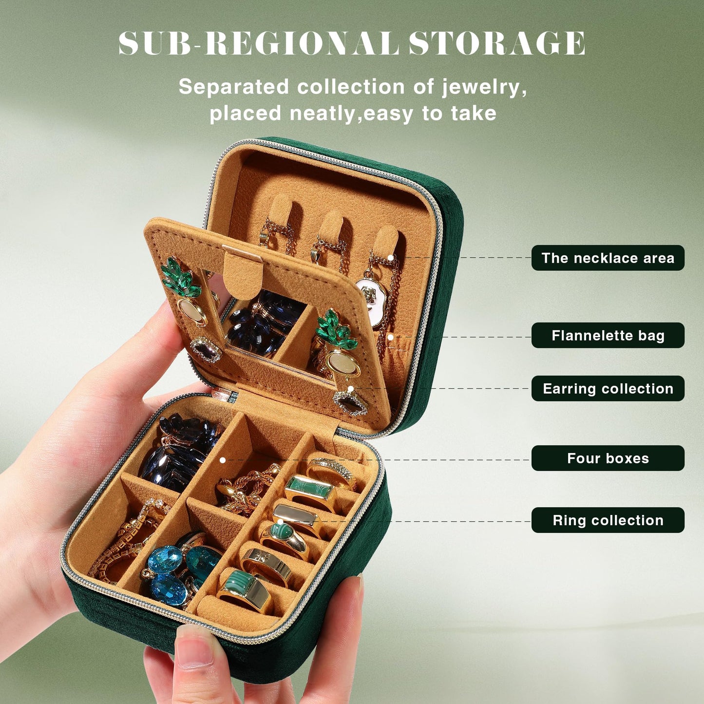 EURGANT Initial Travel Jewelry Case for Women Small Jewelry Box Organizer, Birthday Mom Gifts for Women from Daughter - Letter J