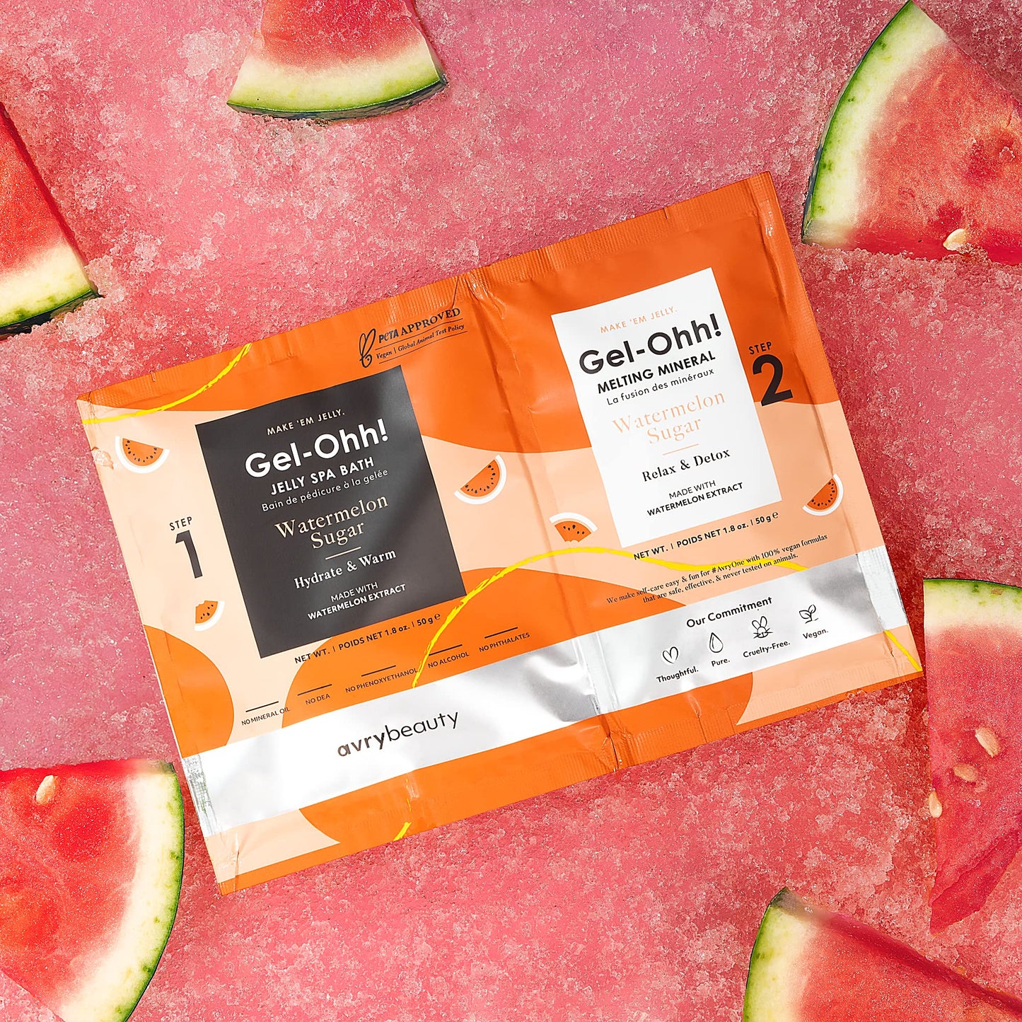 AVRYBEAUTY Gel-Ohh Pedicure- Watermelon Sugar, Watermelon Scented, Jelly Pedicure, Melting Minerals, Salon Services, Pedicure, Salon Pedi, Relaxtion, Heat Therapy, Foot Care