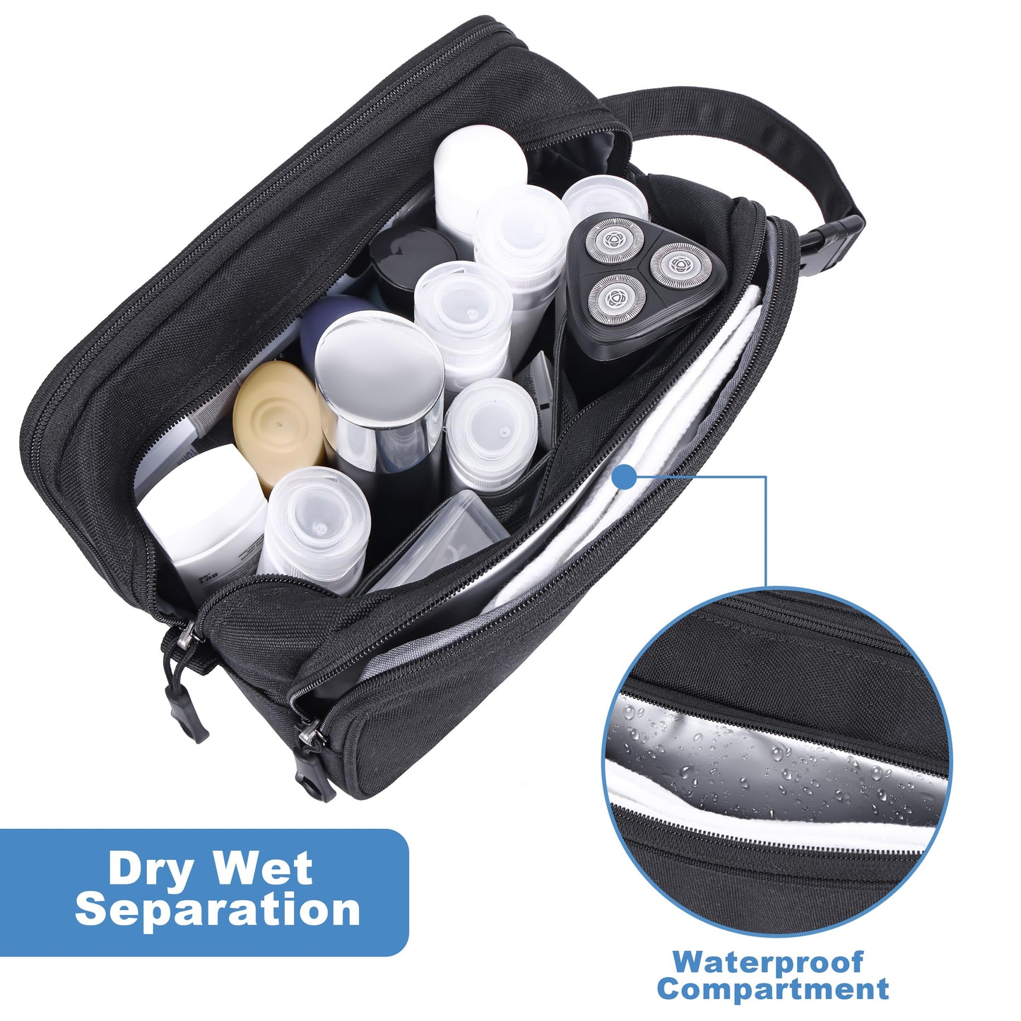 HILOMON Hygiene Bag Tactical Inspired Mens Toiletry Shower Shave Kit Grooming Bag for Travel YKK Zippers Water-resistant Fabric Military Molle