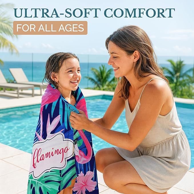 Casa Platino 6 Pack Beach Towels – Extra Large 71"x32" Sand Free Quick Dry Microfiber, Lightweight & Soft, Double-Sided Prints, Ideal Bachelorette Beach Towels for Travel & Vacation – Lorne