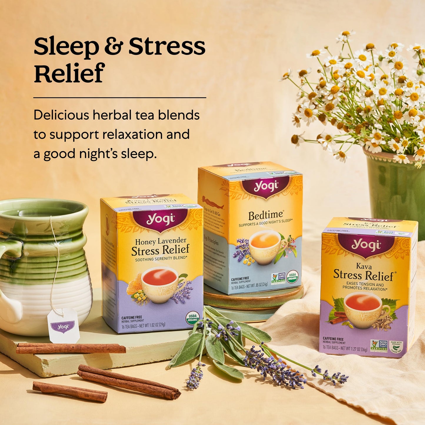 Yogi Tea Bedtime Tea - 16 Tea Bags per Pack (4 Packs) - Chamomile & Passionflower Herbal Tea Blend - Tea to Support a Good Night's Sleep - Includes Lavender, Licorice Root, Spearmint & Cardamom