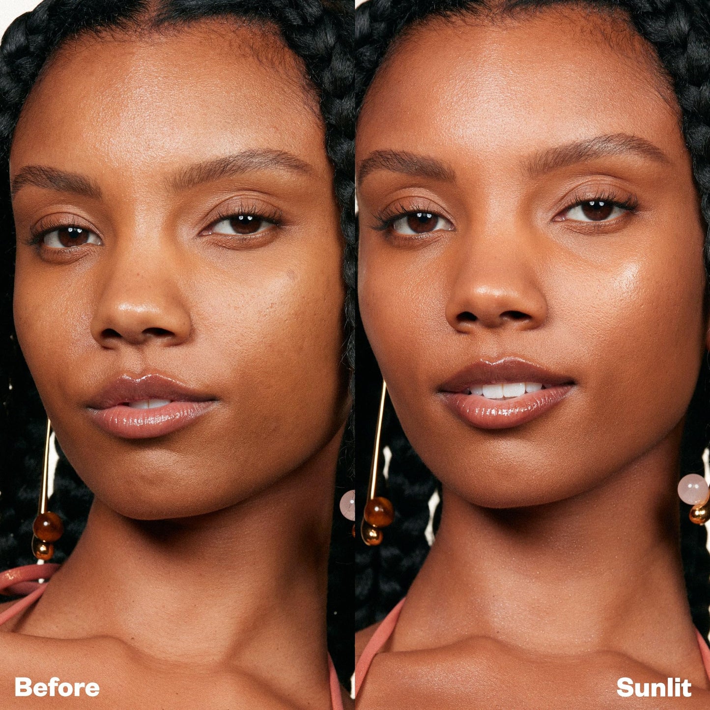 Kosas Mini DreamBeam Water Resistant Sunscreen SPF 40, Travel Size Face Sunscreen - Lightweight Makeup Base w/Hyaluronic Acid, Ceramides & Peptides - Golden Glow, Sunlit, 15ml