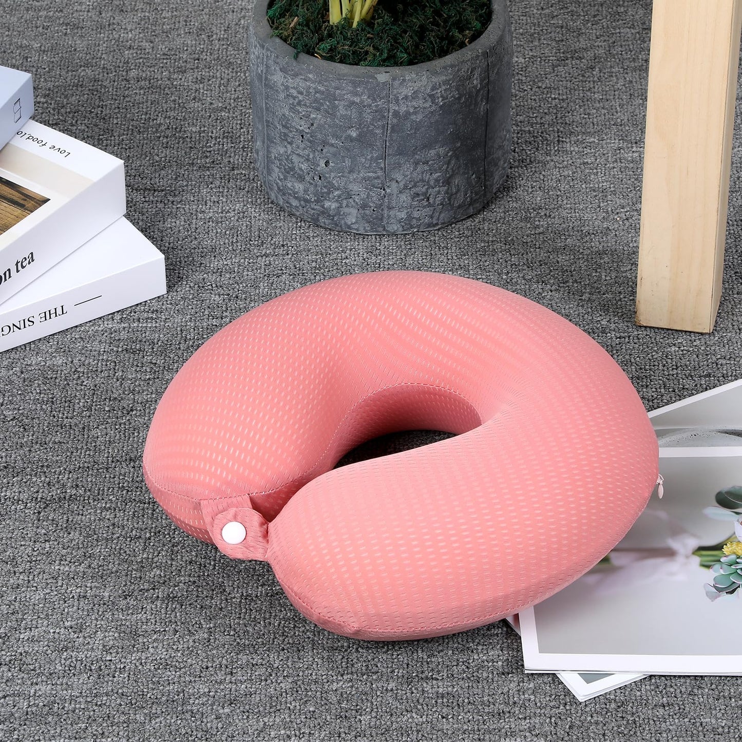 Travel Pillow Cover Neck Pillow Covers With Zipper Travel Pillow Case Replacement Cover Travel U Neck Pillow Case Cover Soft Smooth Neck Pillow Cover Stripe Travel Comfort Travel Accessories(pink)