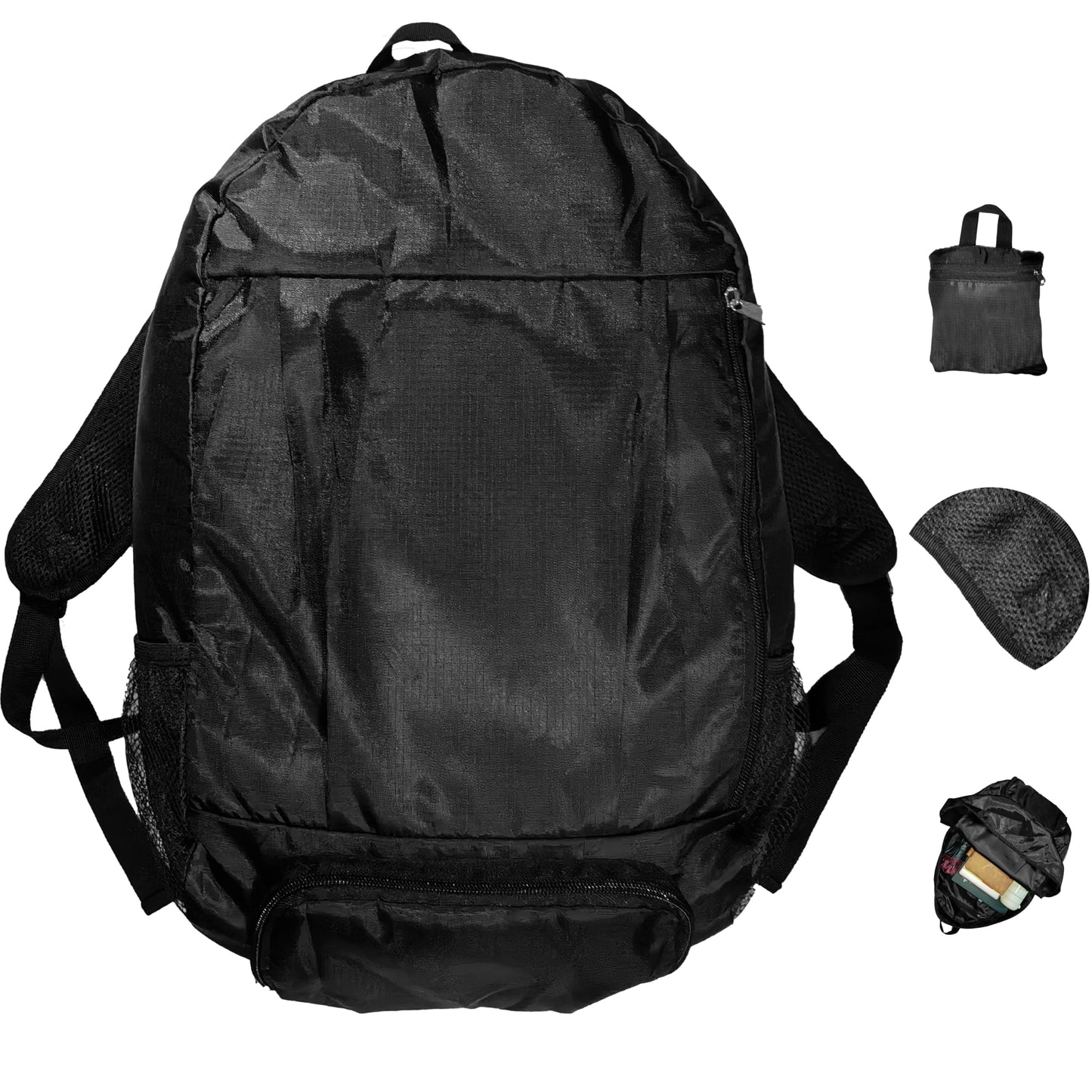 Ultra Lightweight Hiking Backpack 30L, Travel Packable Daypack Foldable Small Backpacks for Women Men(Black)