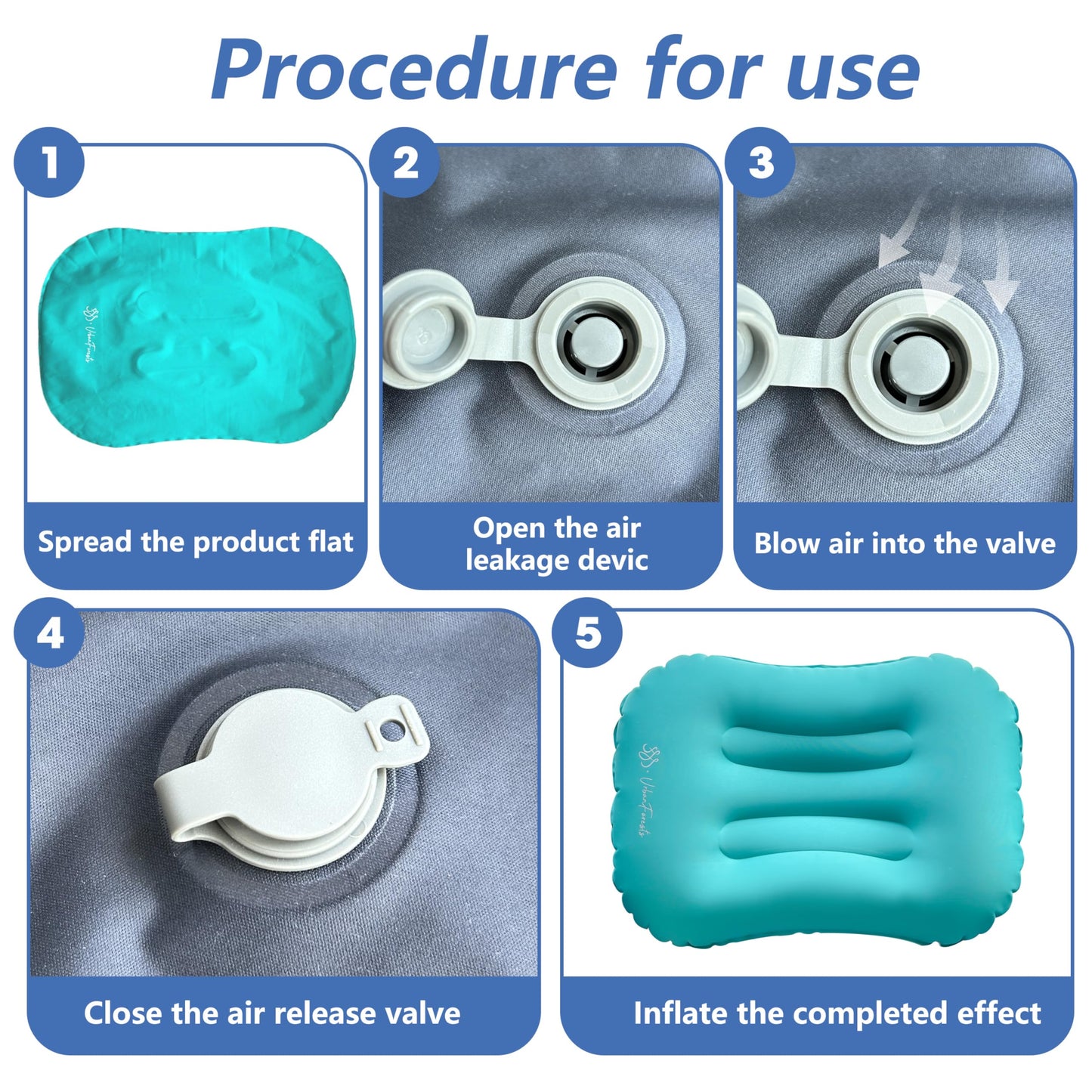 SSS·UrbanForests Ultralight Inflatable Camping Pillow – Compact & Ergonomic Travel Pillow for Neck and Lumbar Support – Waterproof, Portable for Hiking, Backpacking, Airplane & Outdoor Adventures