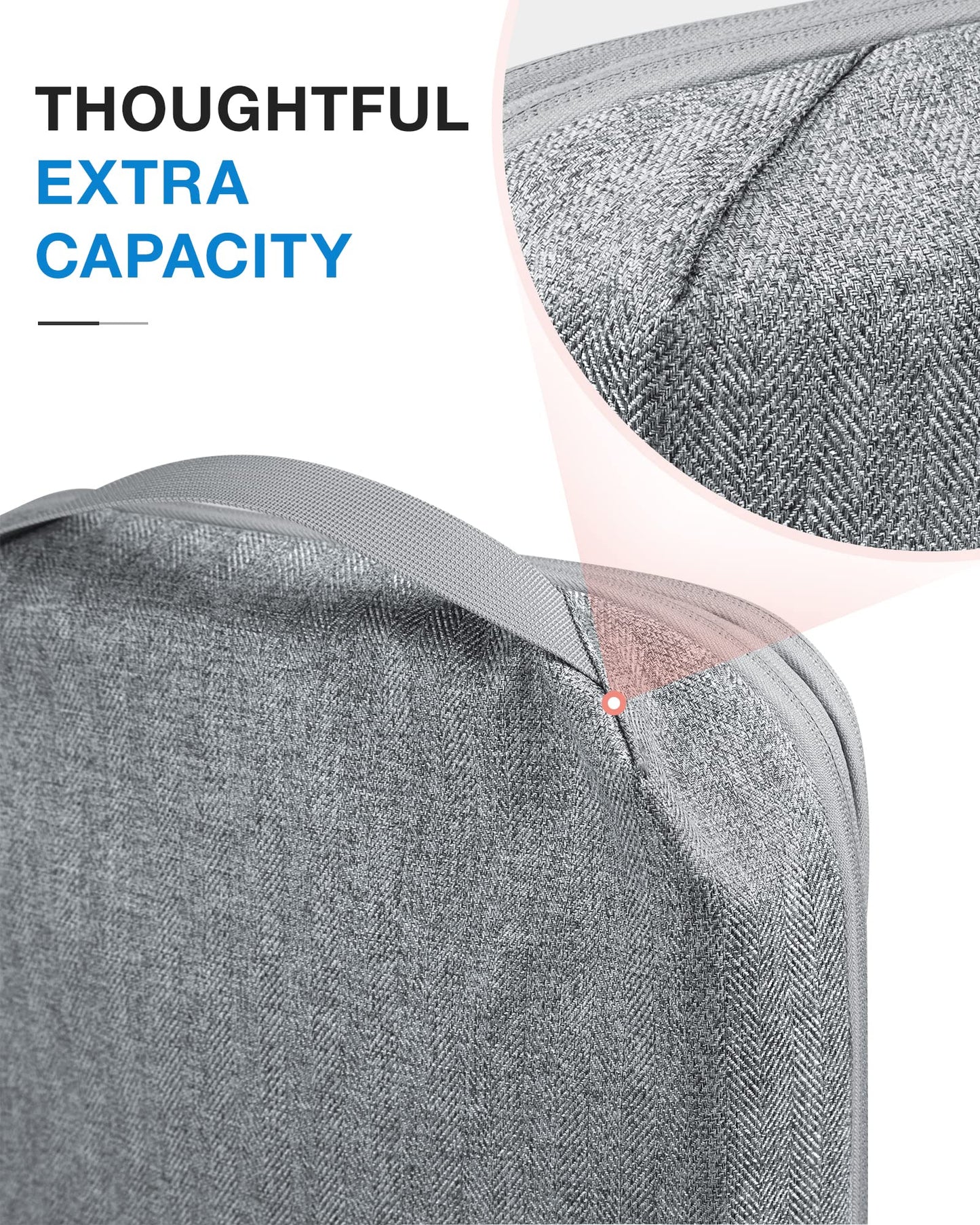 BAGSMART Compression Packing Cubes for Travel, 6 Set Travel Packing Cubes for Carry on Suitcases, Compression Travel Cubes & Suitcase Organizer for Packing with Shoe Bag Grey