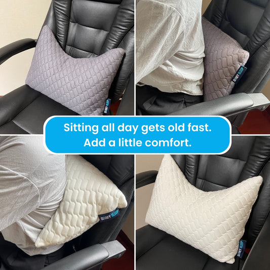 Sidney Sleep Mini Travel Size Neck Pillow - Knee, Back Lumbar and Support - Small Curved Pillow - 14 x 19 Inches - Adjustable Loft - Washable - Drawstring Backpack Included (White)