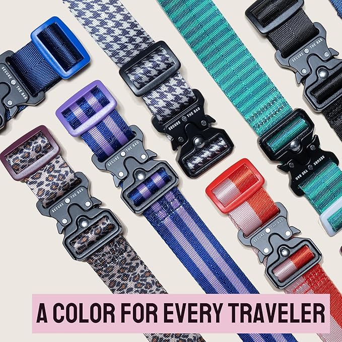 Cincha Add A Bag Luggage Strap Connectors - Connect Multiple Suitcases and Bags - Airport Travel Accessories - As Seen on Shark Tank - 2pcs (Rugby)