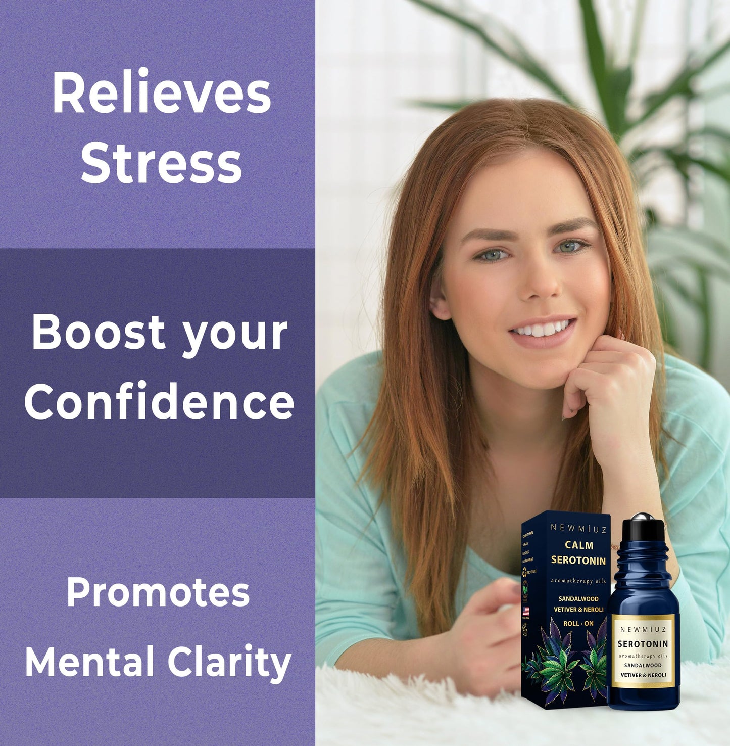 Calm Roll on Essential Oil Stress Relief Sandalwood Vetiver Destress Relaxation Calming Roller Aromatherapy Stick Self Care Purse Stocking Stuffer