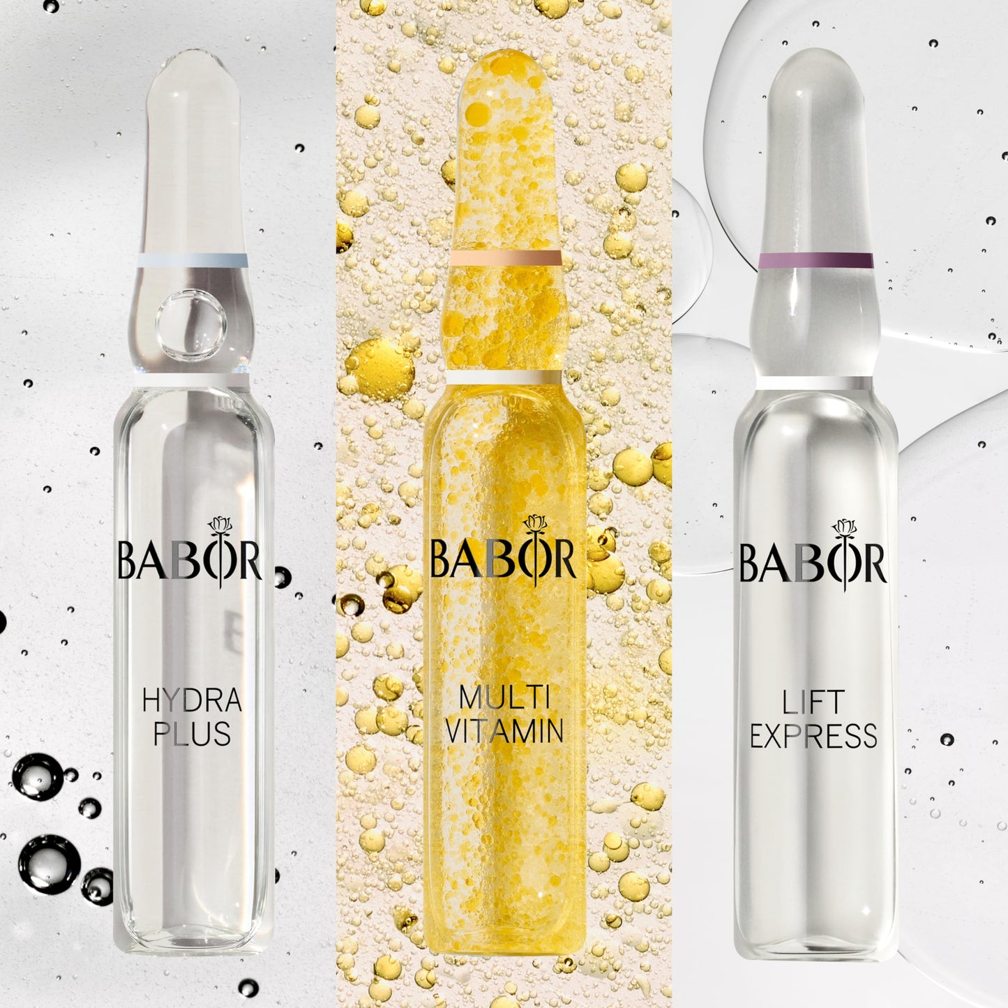 BABOR Travel Size 3 Piece Ampoule Concentrate Set, Hydra Plus Ampoule, Multi Vitamin Ampoule, Lift Express Ampoule, Skincare Set