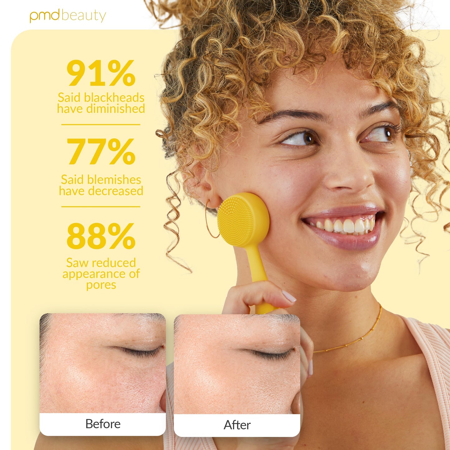 PMD Beauty Clean Mini - Smart Facial Cleansing Device with Silicone Brush & Anti-Aging Massager - Waterproof - SonicGlow Vibration Technology - Clear Pores and Blackheads - Lift,Firm,and Tone Skin