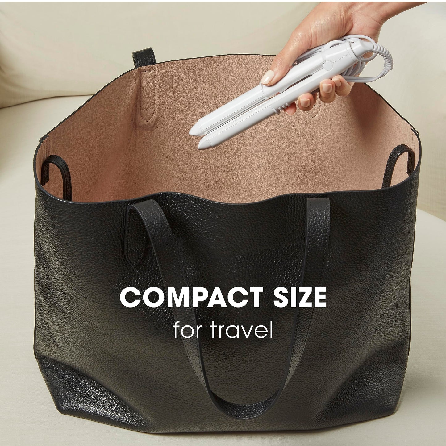 Conair Travel Flat Iron, Portable Hair Straightener, Mini 1/2 Inch Ceramic Flat Iron with Storage in White by Travel Smart