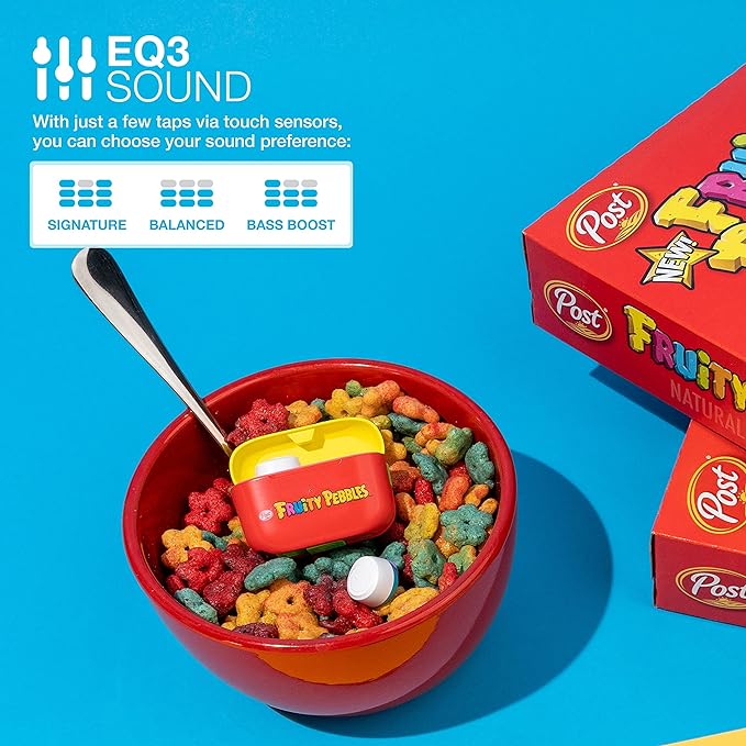 JLab Go Air Pop+ True Wireless Earbuds, in Ear Headphones, Bluetooth Earphones, 35H Playtime Ear Buds, Bluetooth Earbuds with Microphone, USB-C Charging Case, Dual Connect, EQ3 Sound, Fruity Pebbles