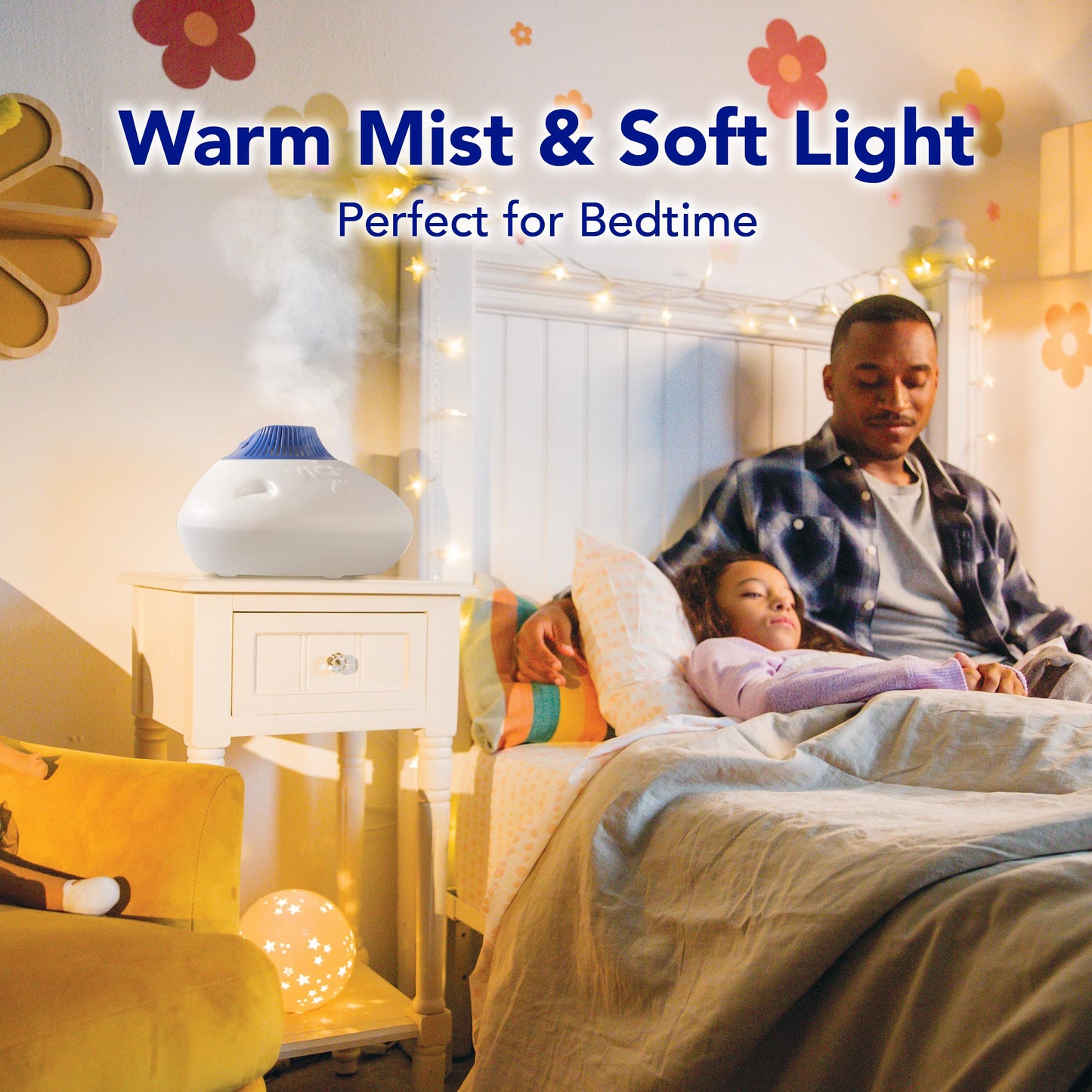 Vicks Warm Steam Vaporizer, Small to Medium Rooms, 1.5 Gallon Tank – Warm Mist Humidifier for Baby and Kids Rooms with Night Light, Works with Vicks VapoPads and VapoSteam