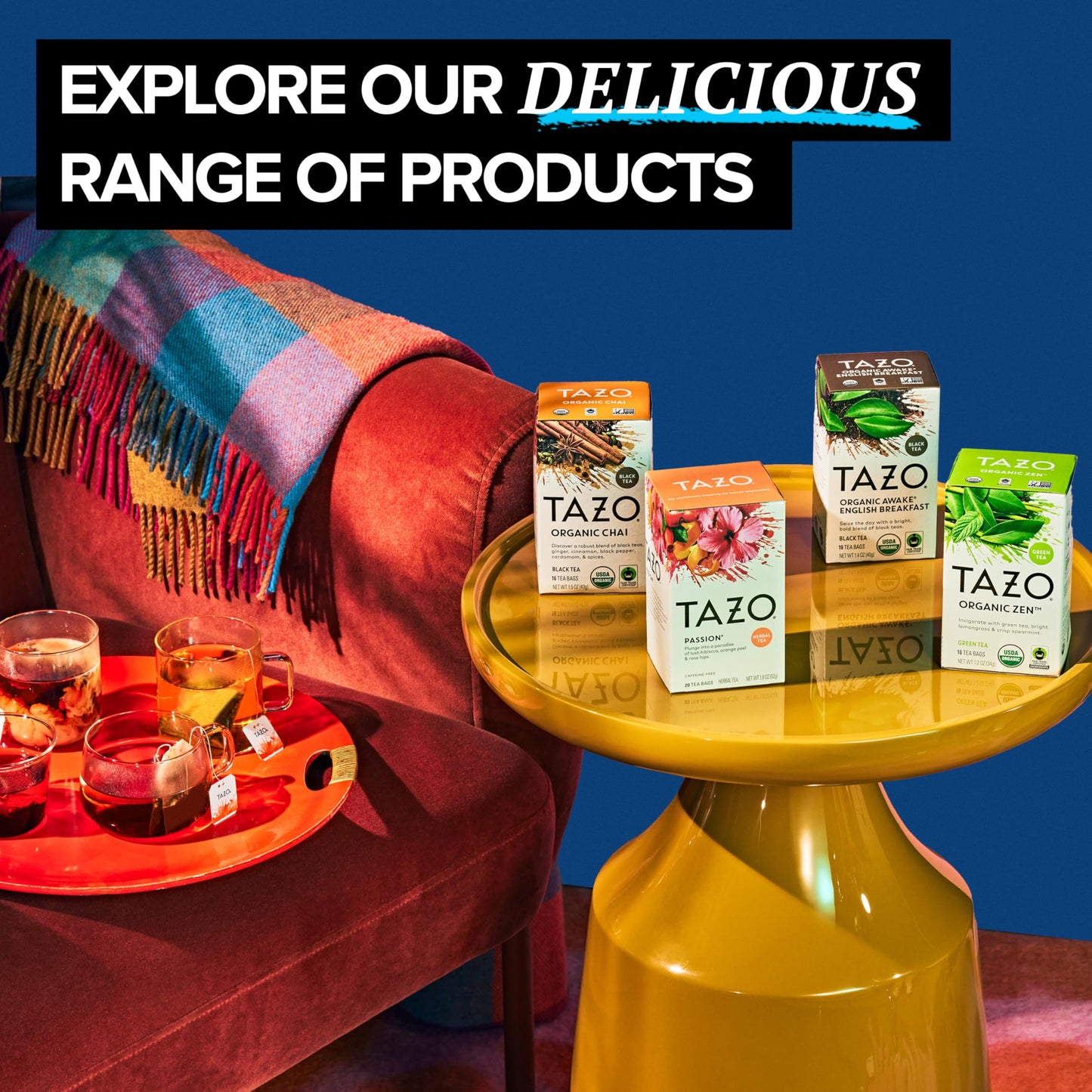 TAZO Organic DREAM Herbal Tea Bags, Caffeine-Free Bedtime Tea, Relaxing Chamomile and Lavender Blend, 16 Total Tea Bags