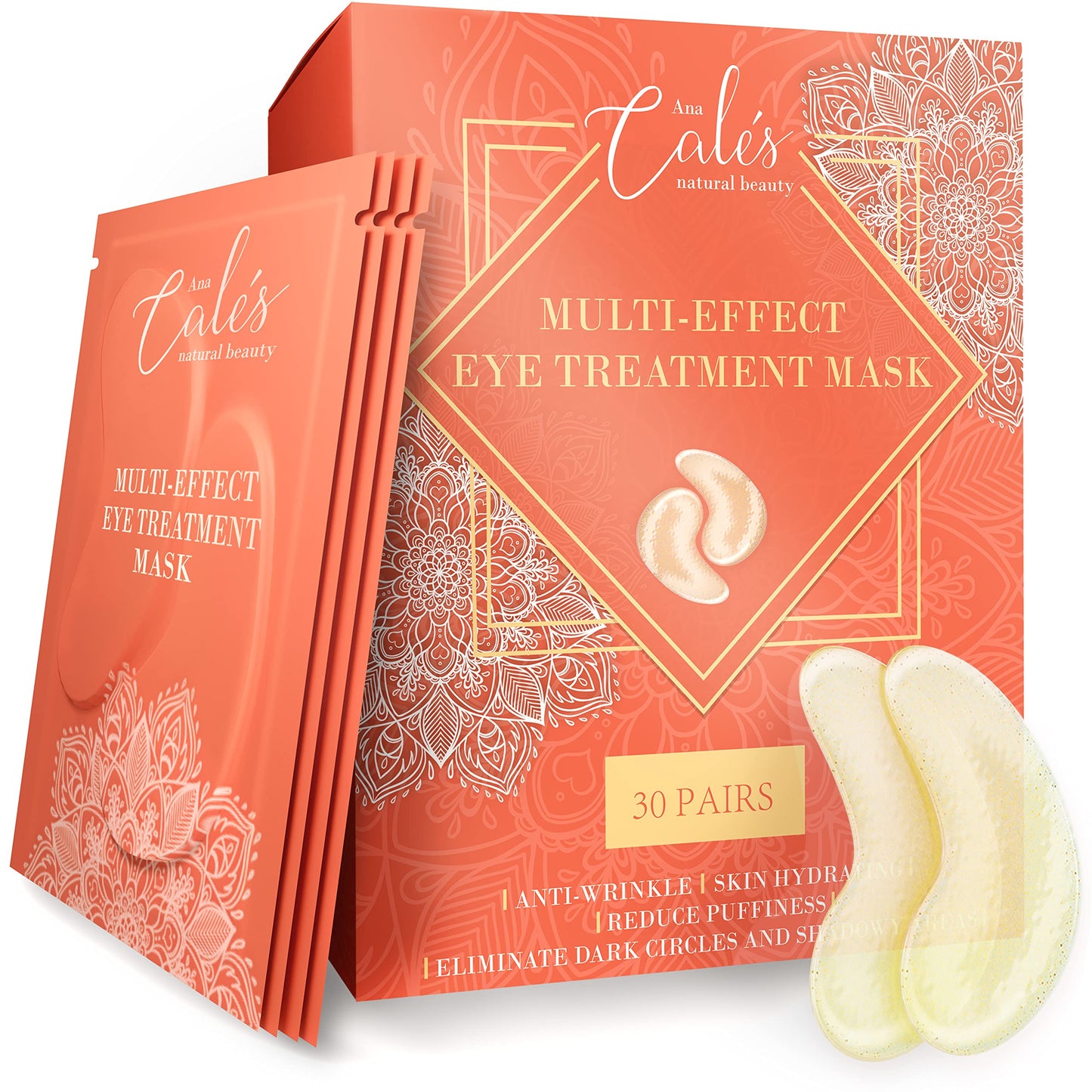 Under Eye Patches for Puffy Eyes Collagen Eye Mask for Dark Circles Gel Under Eye Pads for Wrinkles with Hyaluronic Acid Clear Eye Masks Under Eye Bags Treatment Men and Woman (30 pairs)