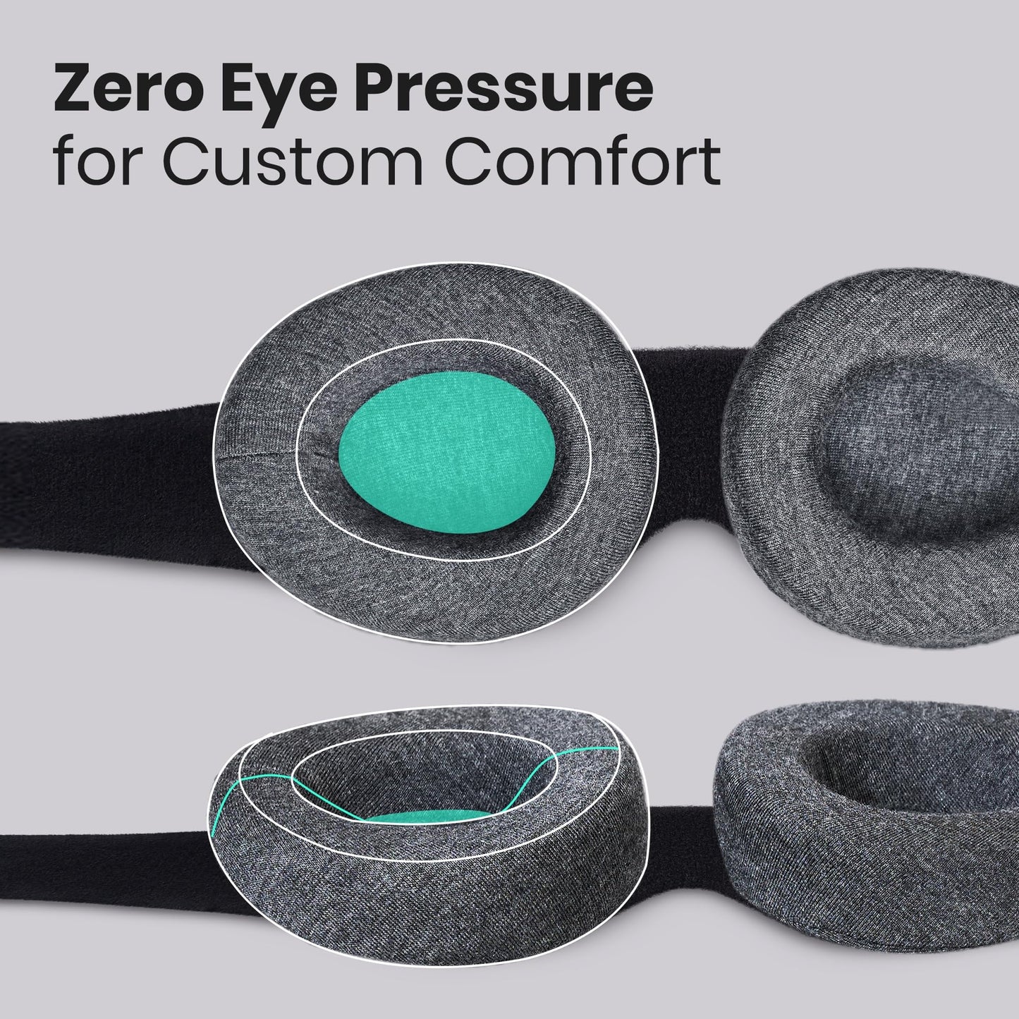 Manta Sleep Mask - 100% Light Blocking, Adjustable Sleeping Mask with Detachable Eye Cups, Ultra Comfortable for Women & Men, Zero Pressure on Lashes, Perfect for Travel/Shift Work