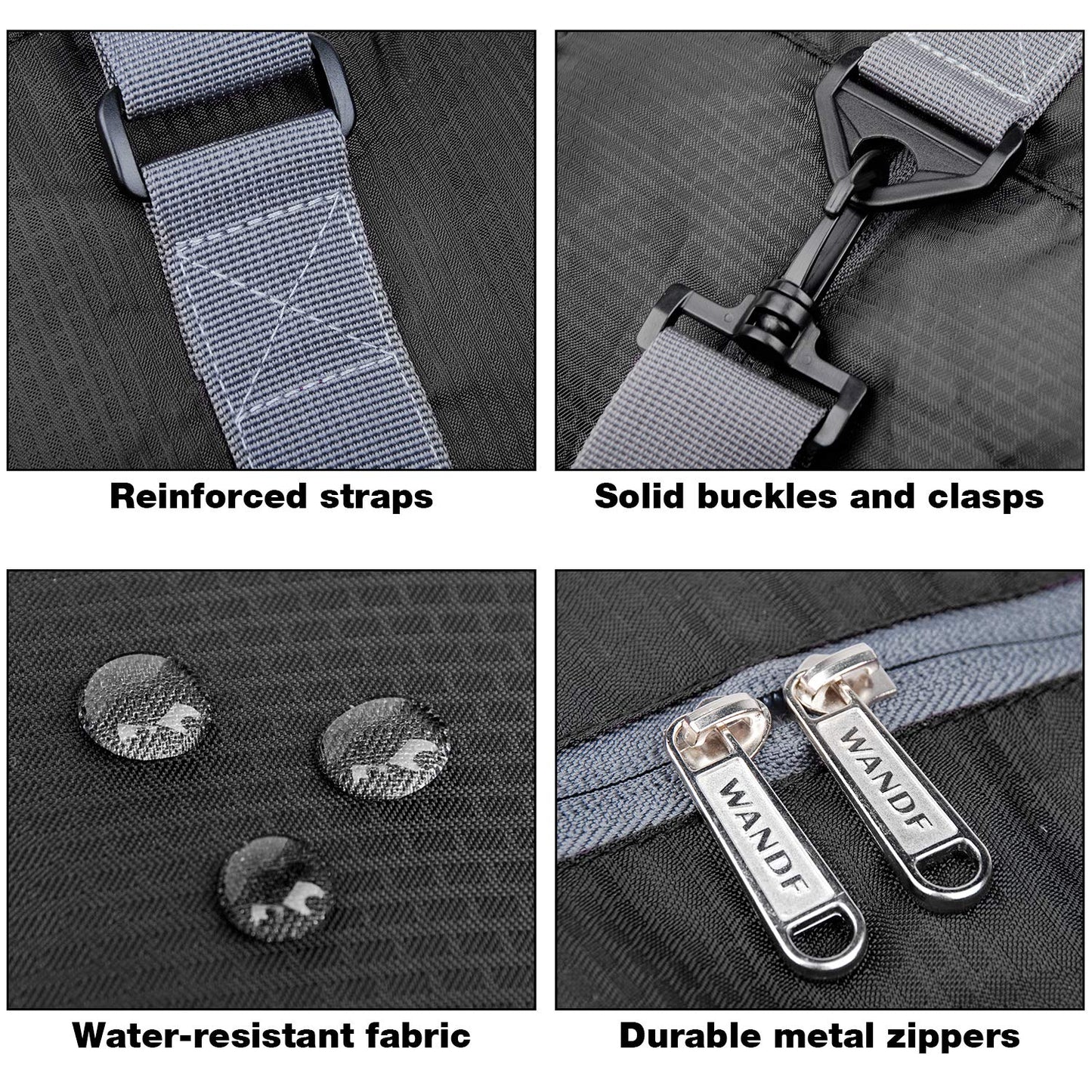 WANDF For Spirit Airlines Personal Item Bag 18x14x8 Foldable Travel Duffel Carry on Weekender Overnight for Women Men